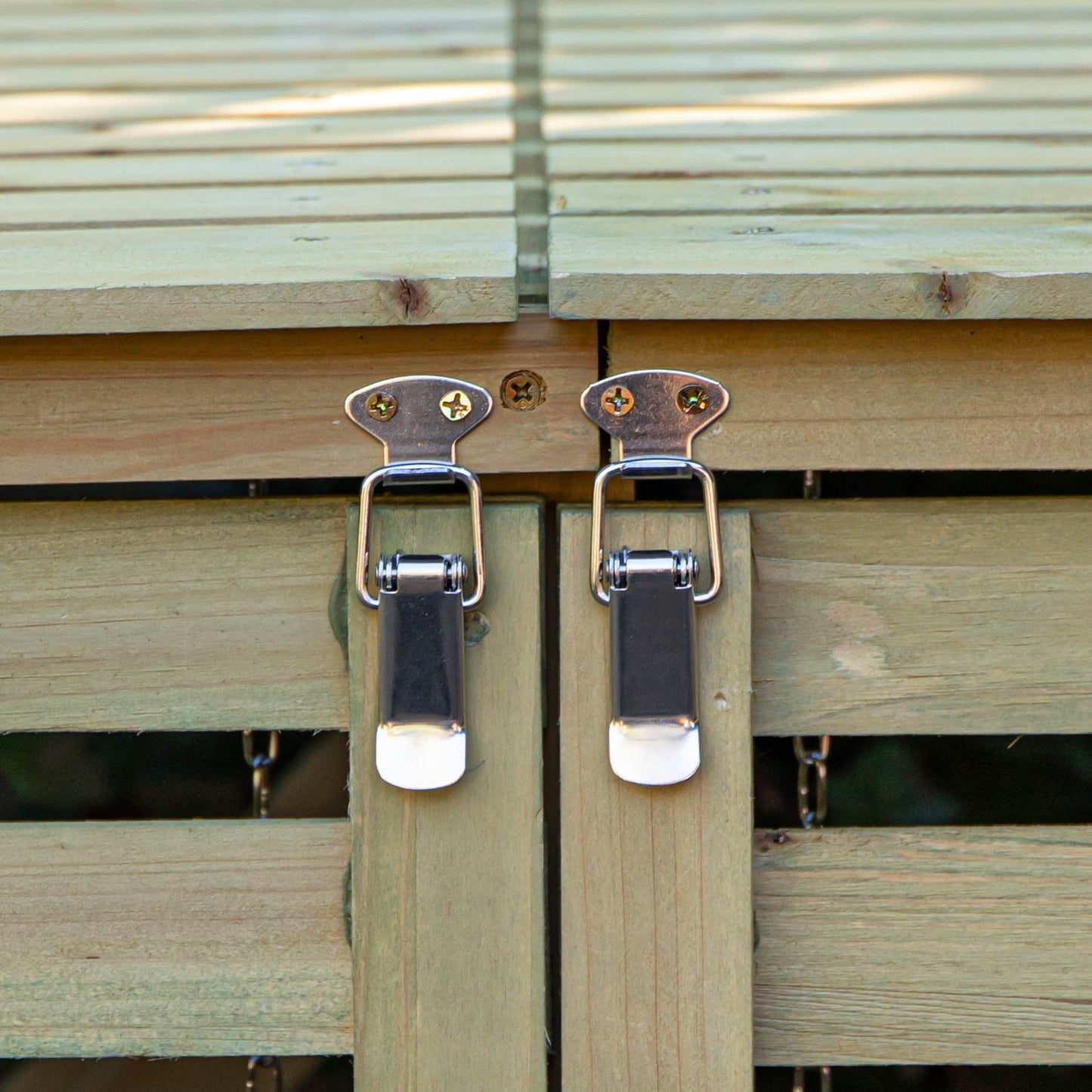 Factory Seconds: 1.34m x 1.2m Large Wooden Outdoor Garden Double Wheelie Bin Store Storage for 2 Bins