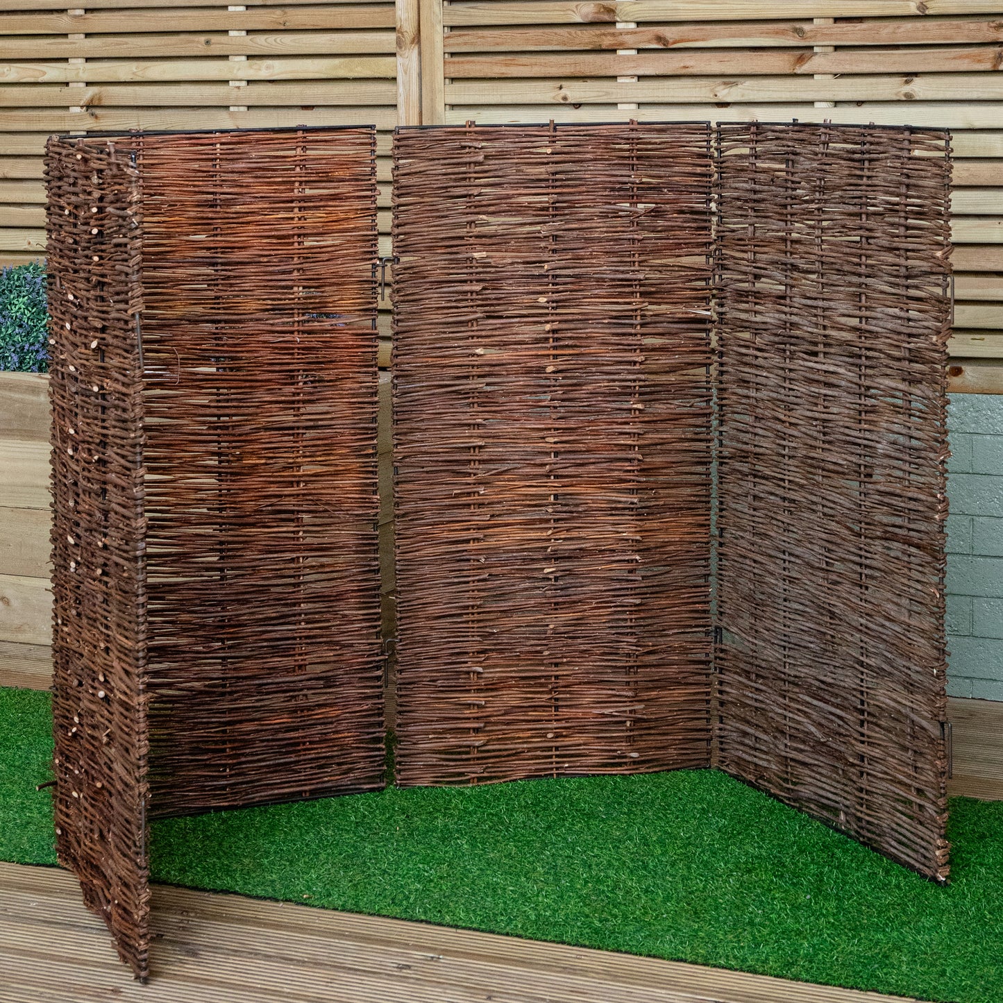 1.16m x 1.22m Double Garden Patio Willow Wheelie Bin Screen Hideaway