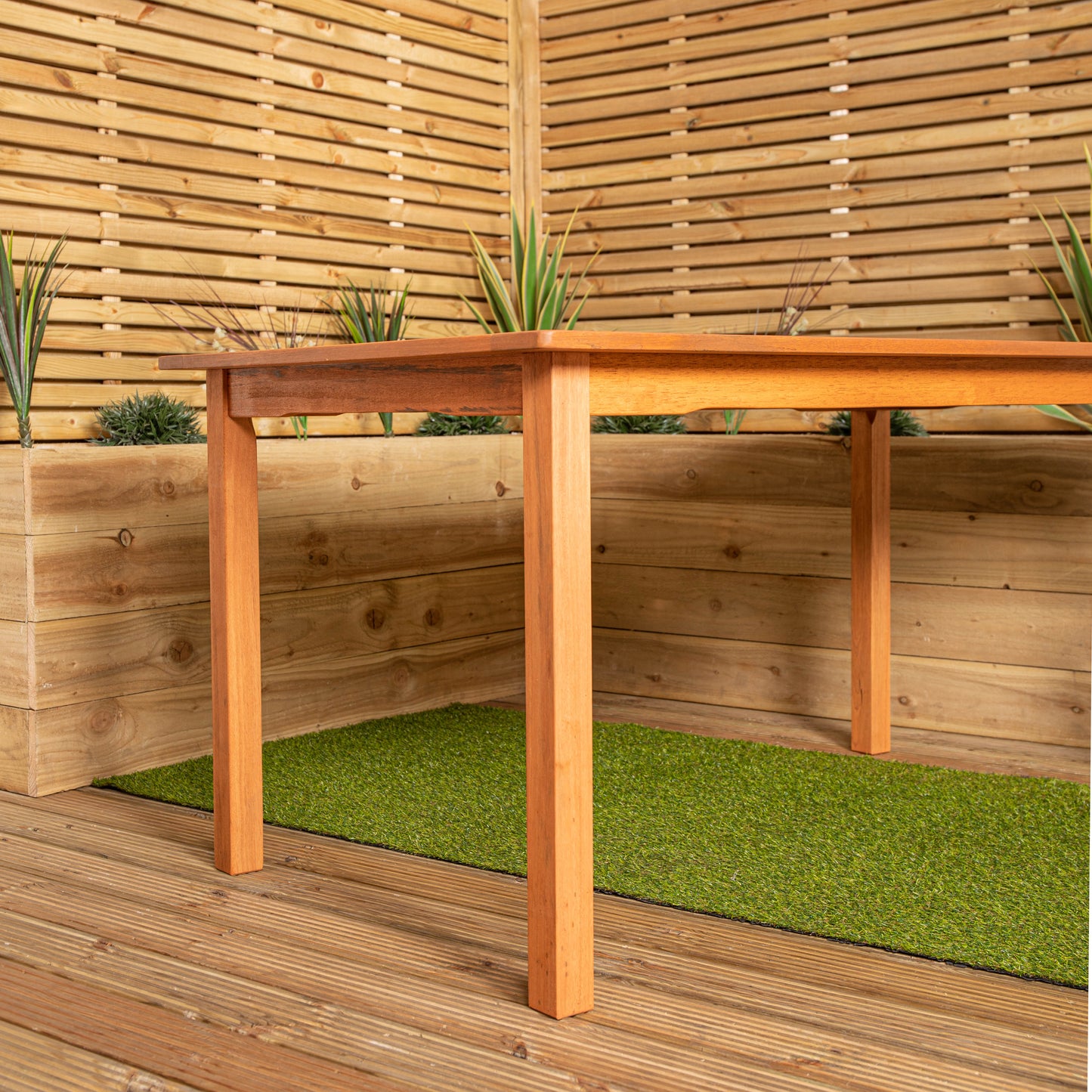 Grasmere Outdoor 6 Person Rectangular Wooden Garden Patio Table