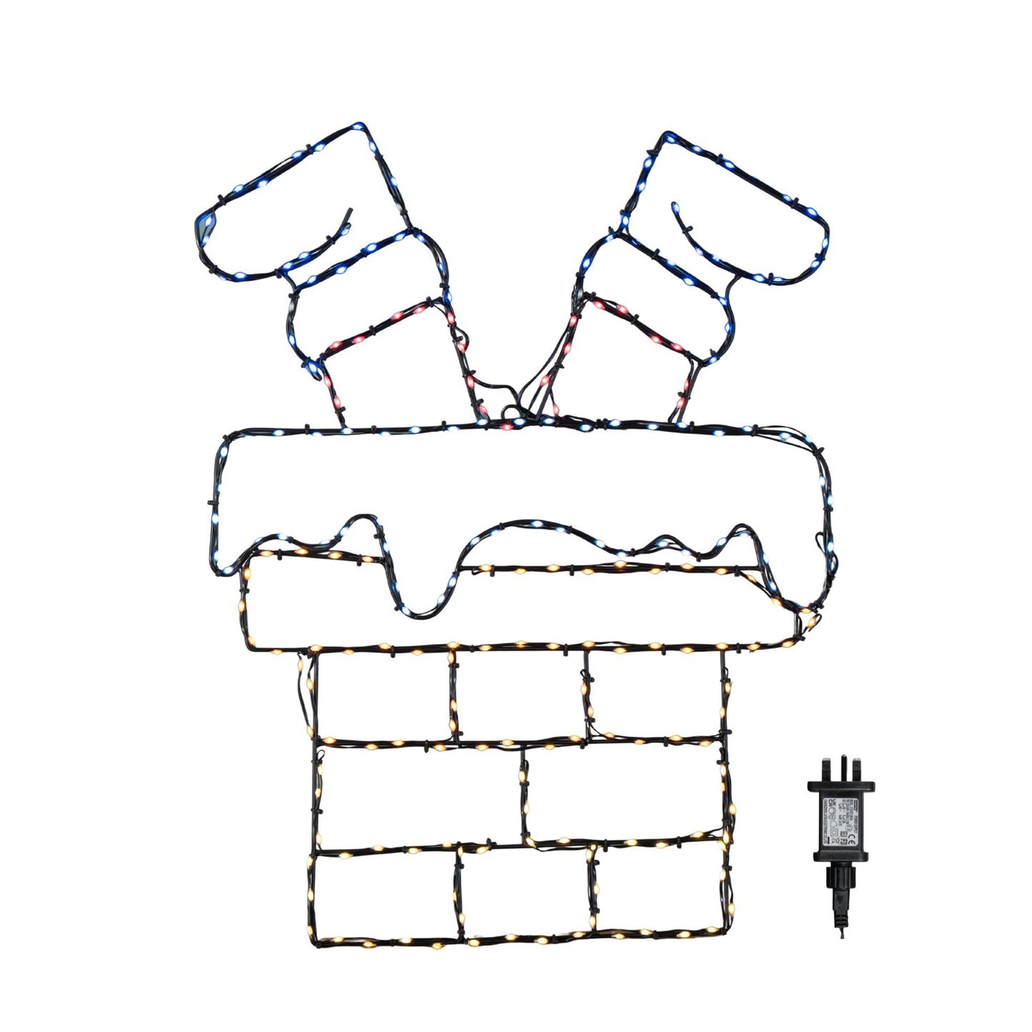 60cm x 45cm Light up FlexiBrights Santa Down Chimney with 223 Multi-Coloured LEDs