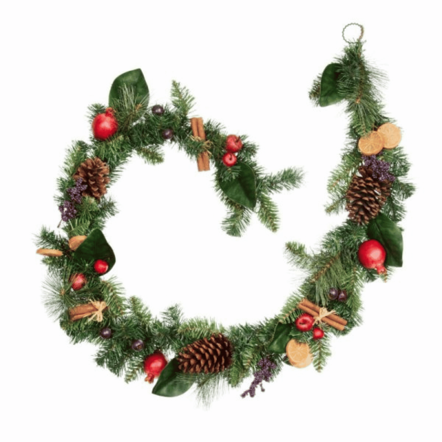 1.8m Festive Spice Christmas Garland with Pinecones and Faux Dried Fruit