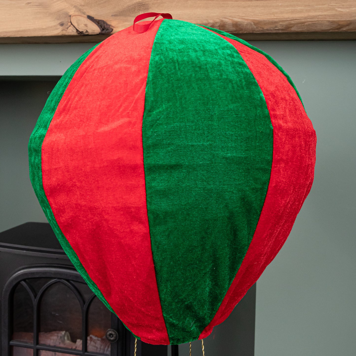 1m Large Red and Green Santa's Hot Air Balloon Hanging Christmas Decoration