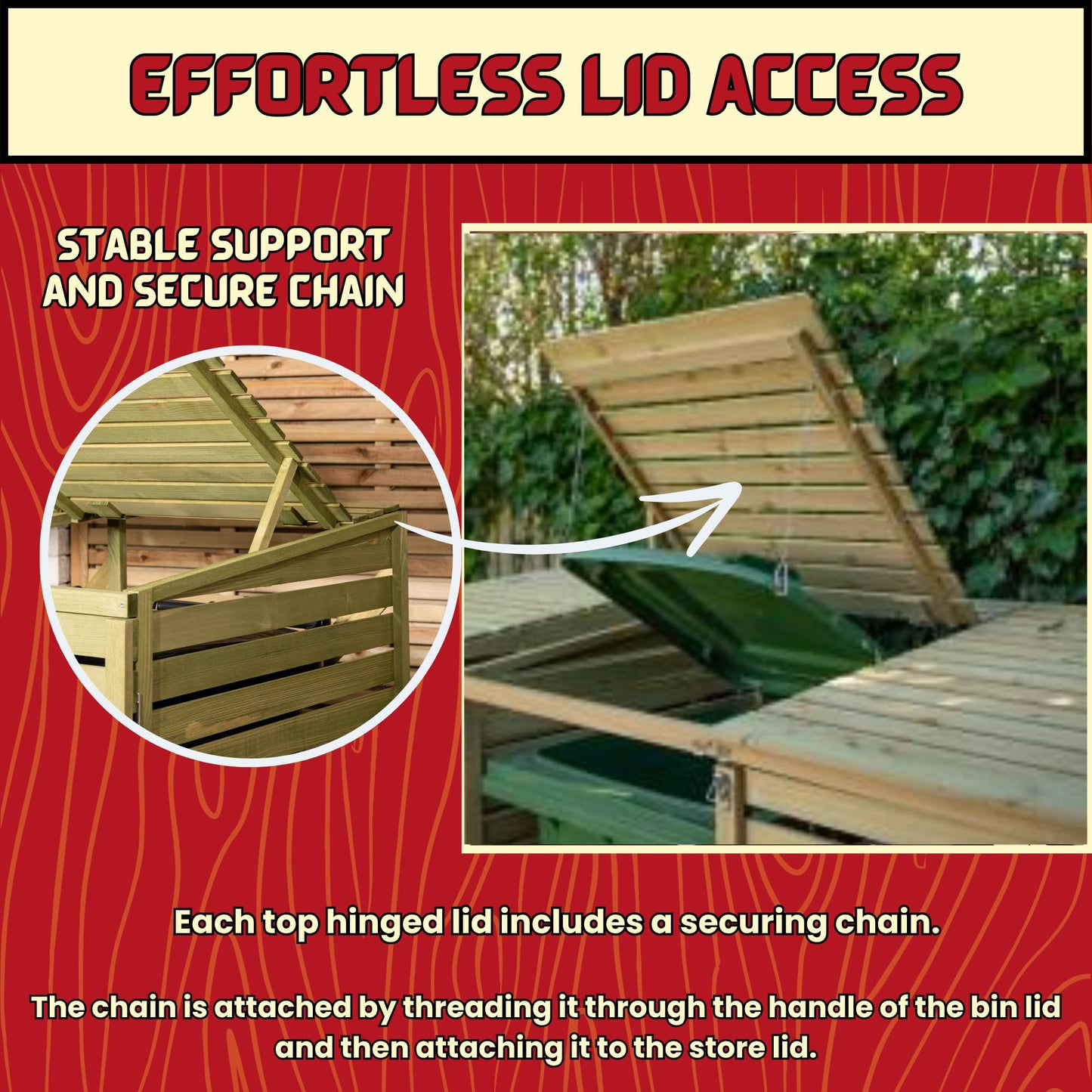 Factory Seconds: 1.34m x 1.2m Large Wooden Outdoor Garden Double Wheelie Bin Store Storage for 2 Bins