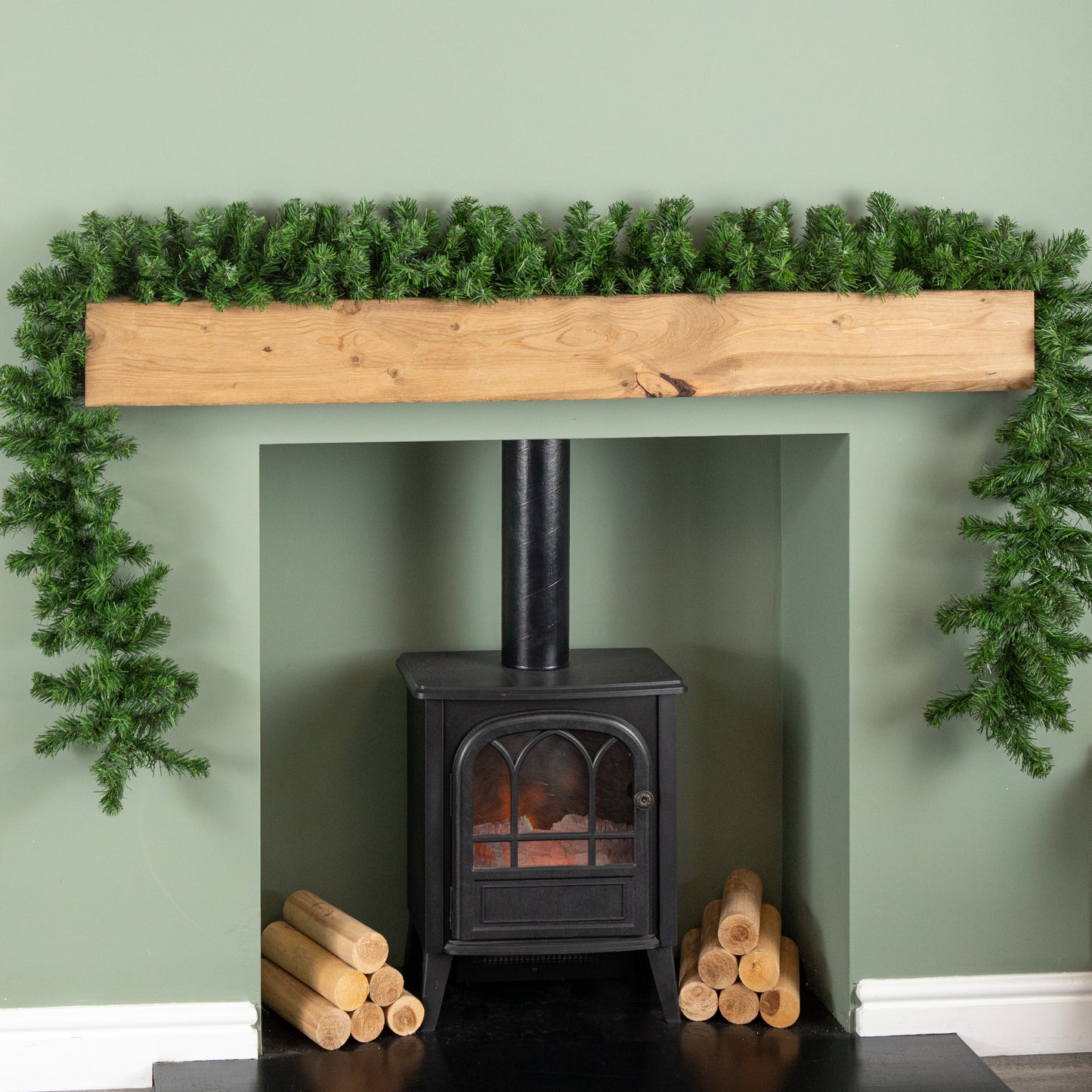 270cm (9ft) Indoor Plain Green Colorado Christmas Garland