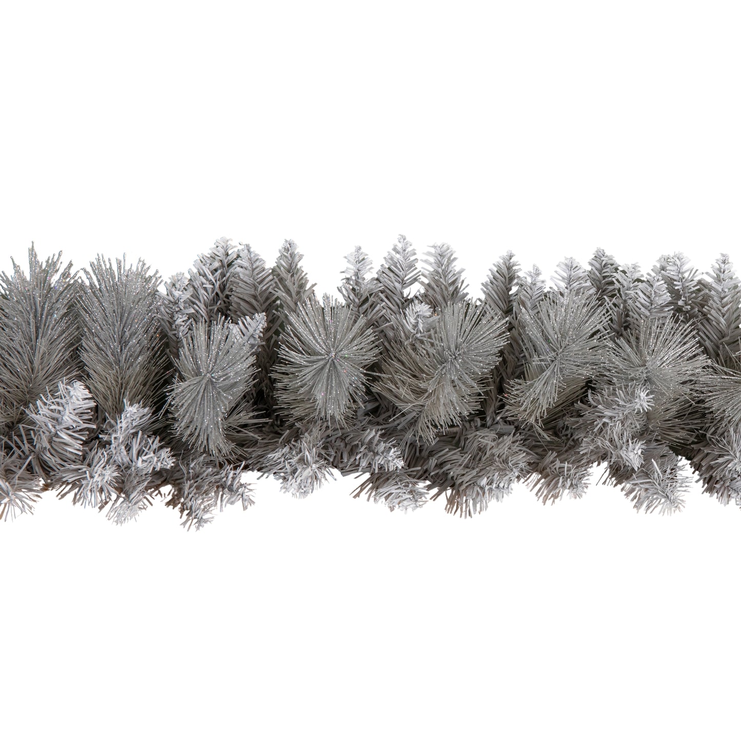 1.8m (6ft) Silver Christmas Garland with Glitter Tips