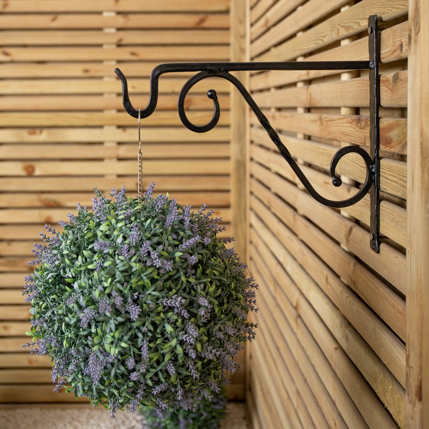 Tom Chambers Heavy Duty Handcrafted Metal 35cm Black Twisted Wall Bracket Hook For Garden Patio Hanging Basket Planter Bird Feeder