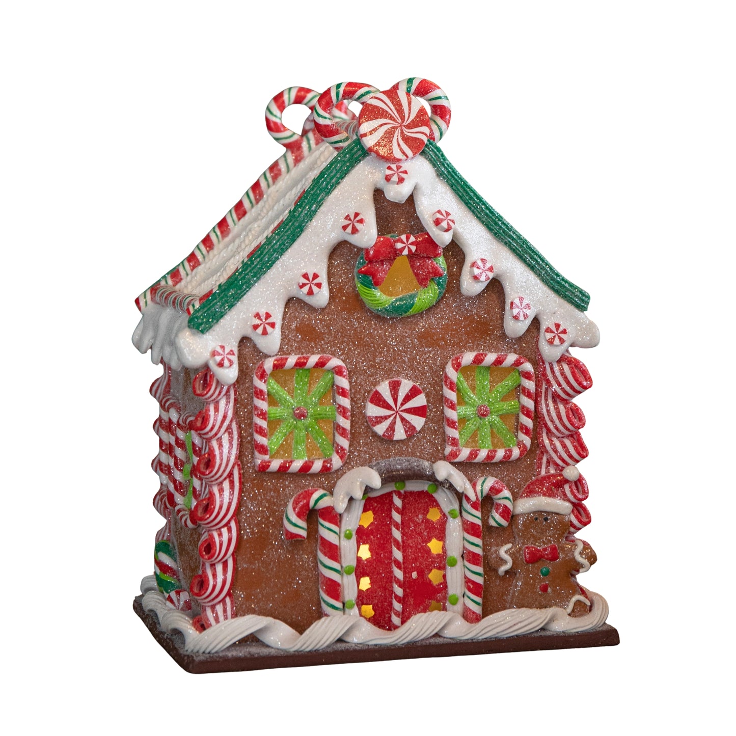 23cm Battery Operated LED Christmas Gingerbread Candy Chalet Decoration