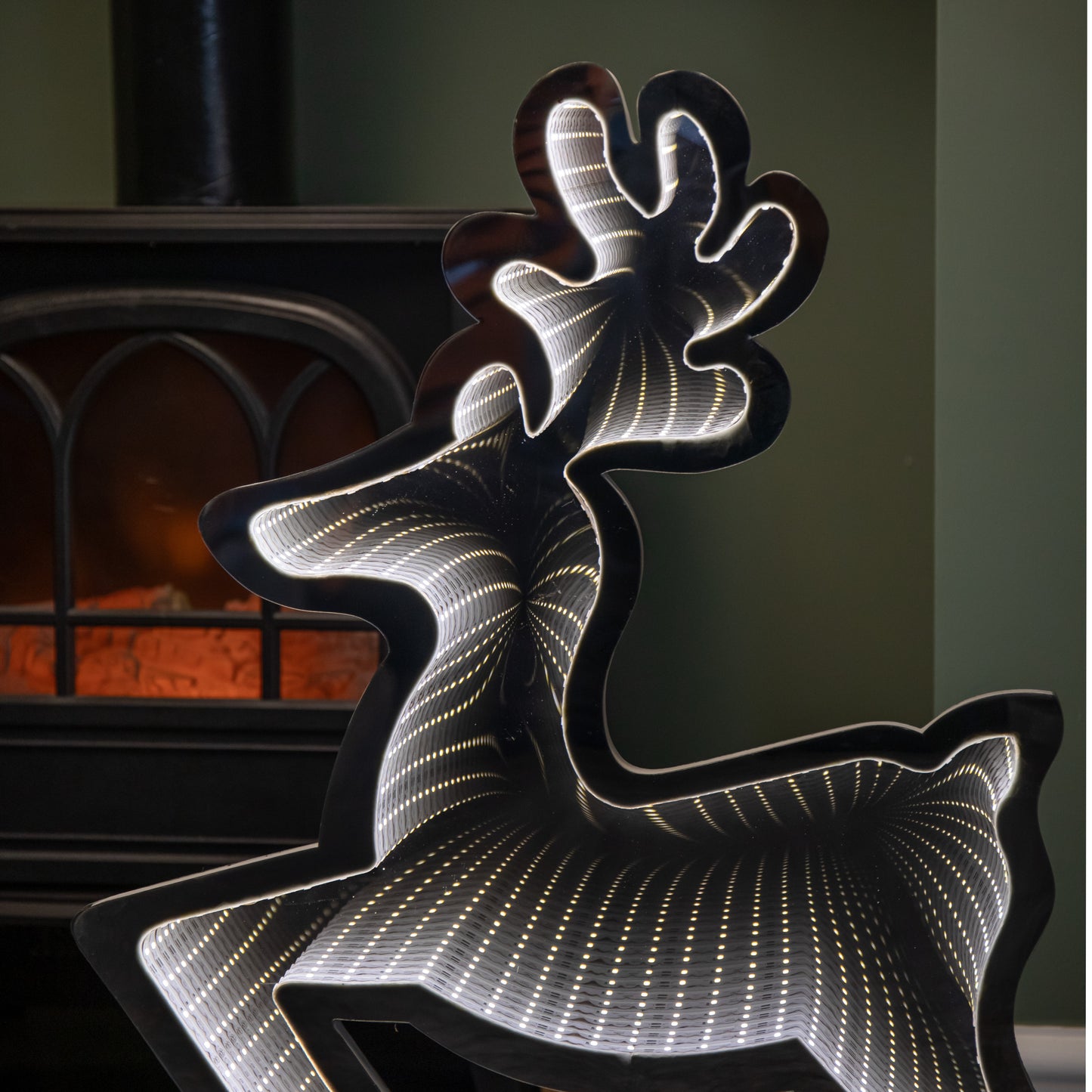 60cm LED Infinity Light Leaping Reindeer