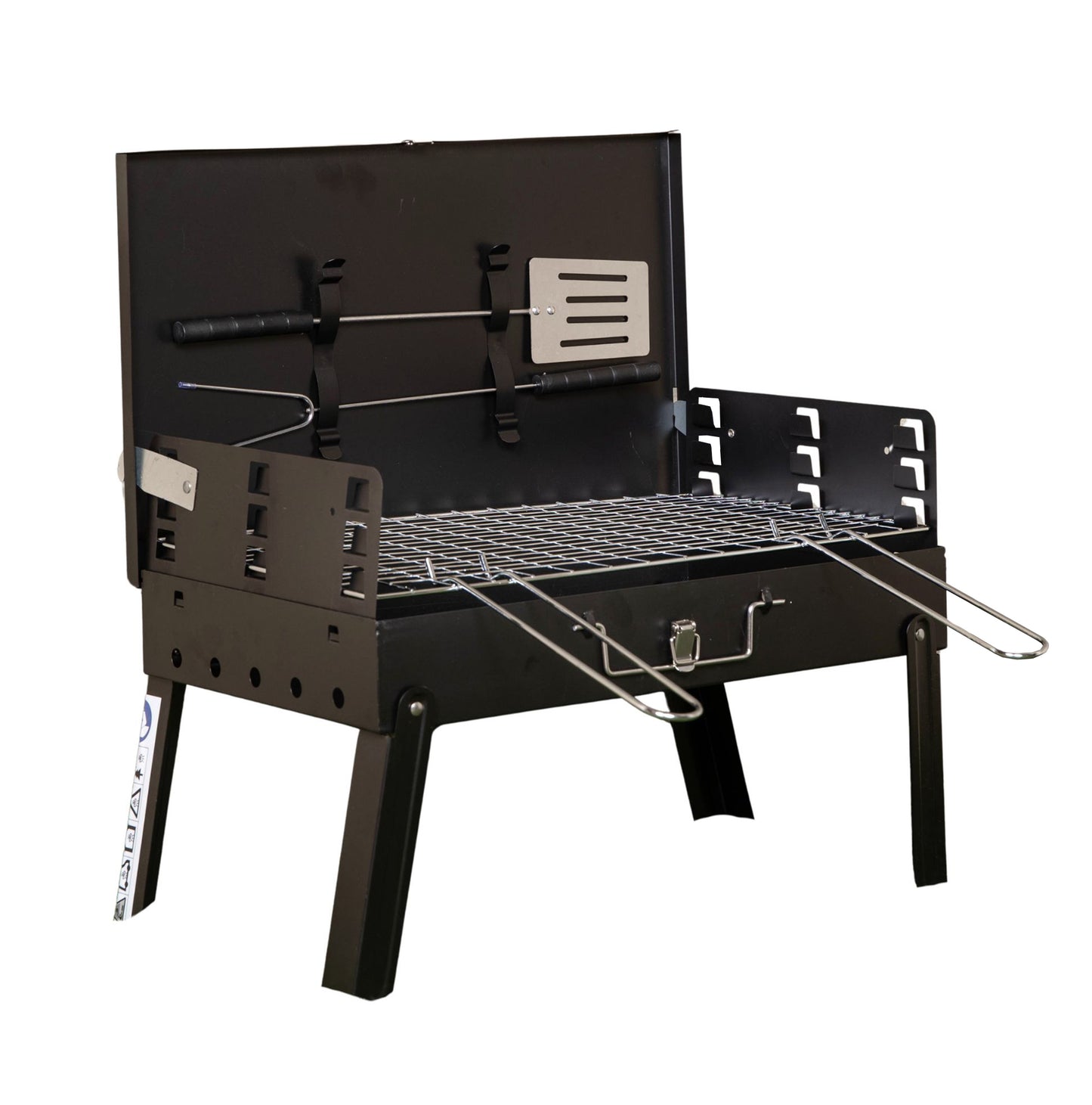 43cm x 26cm Folding Portable Camping Beach Barbecue BBQ with Wind Shield & Tools