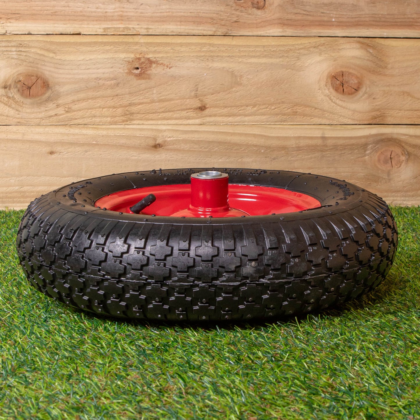Replacement 15" x 4" Pneumatic Heavy Duty Garden Wheelbarrow Wheel & Axel In Red