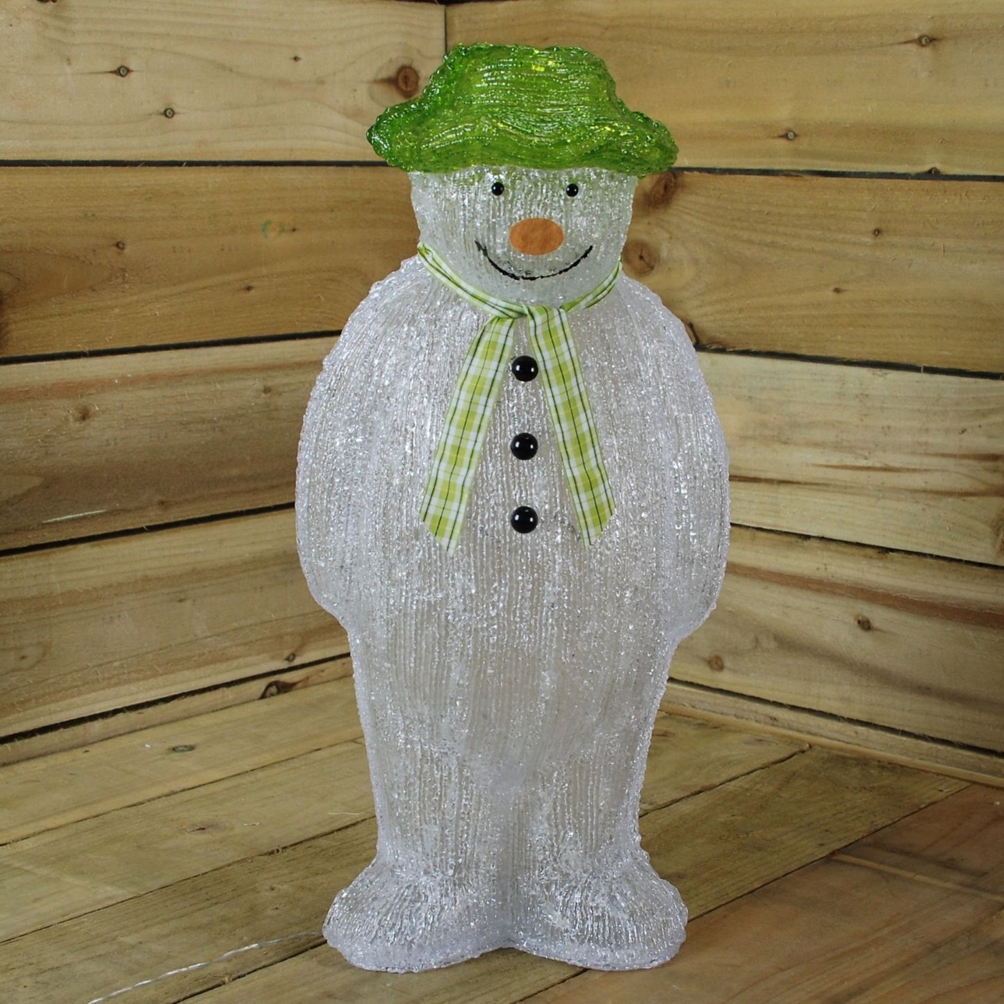 55cm Light Up Acrylic Snowman Christmas Decoration with 100 Ice White LEDs