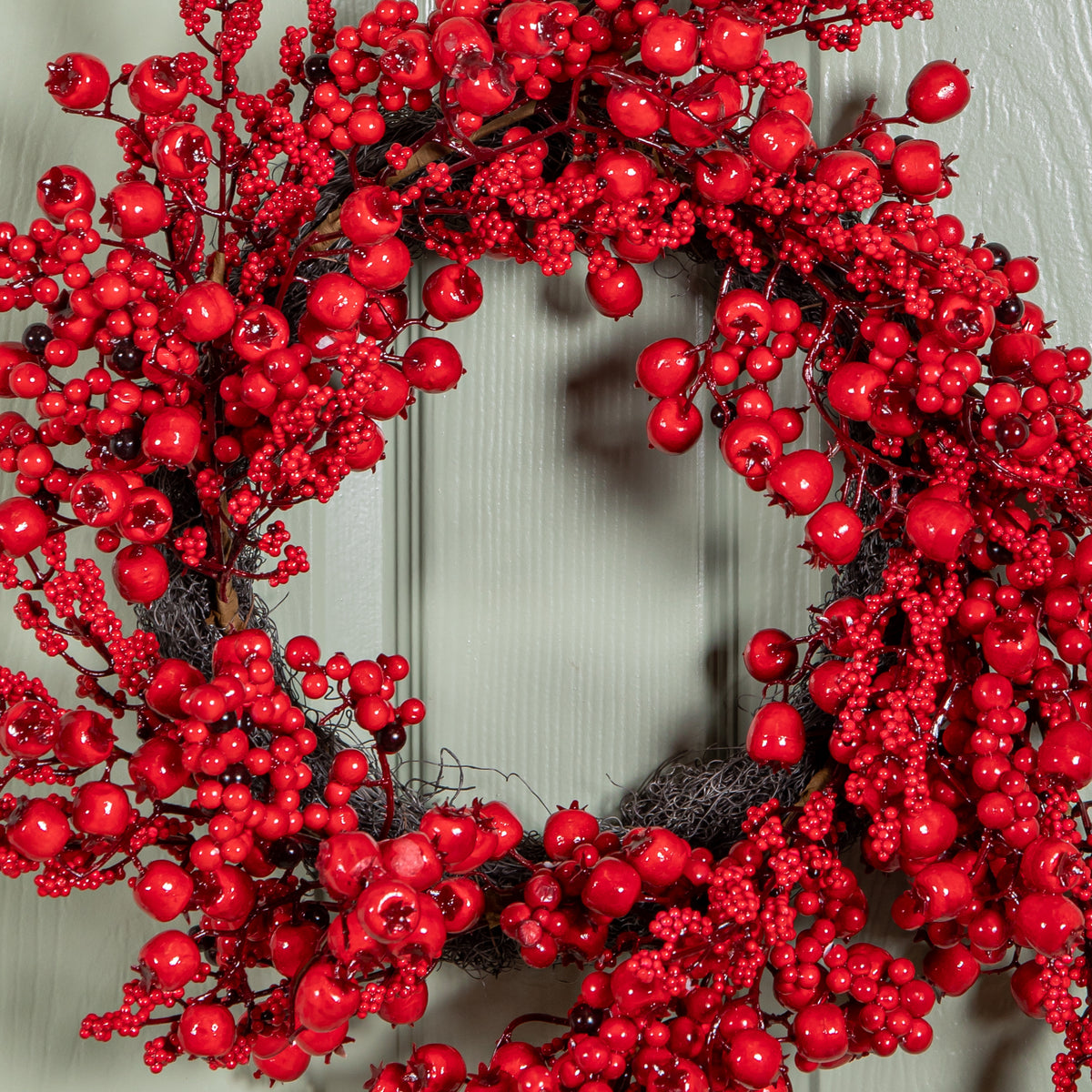 60cm Hanging Red Berry Burst Christmas Wreath