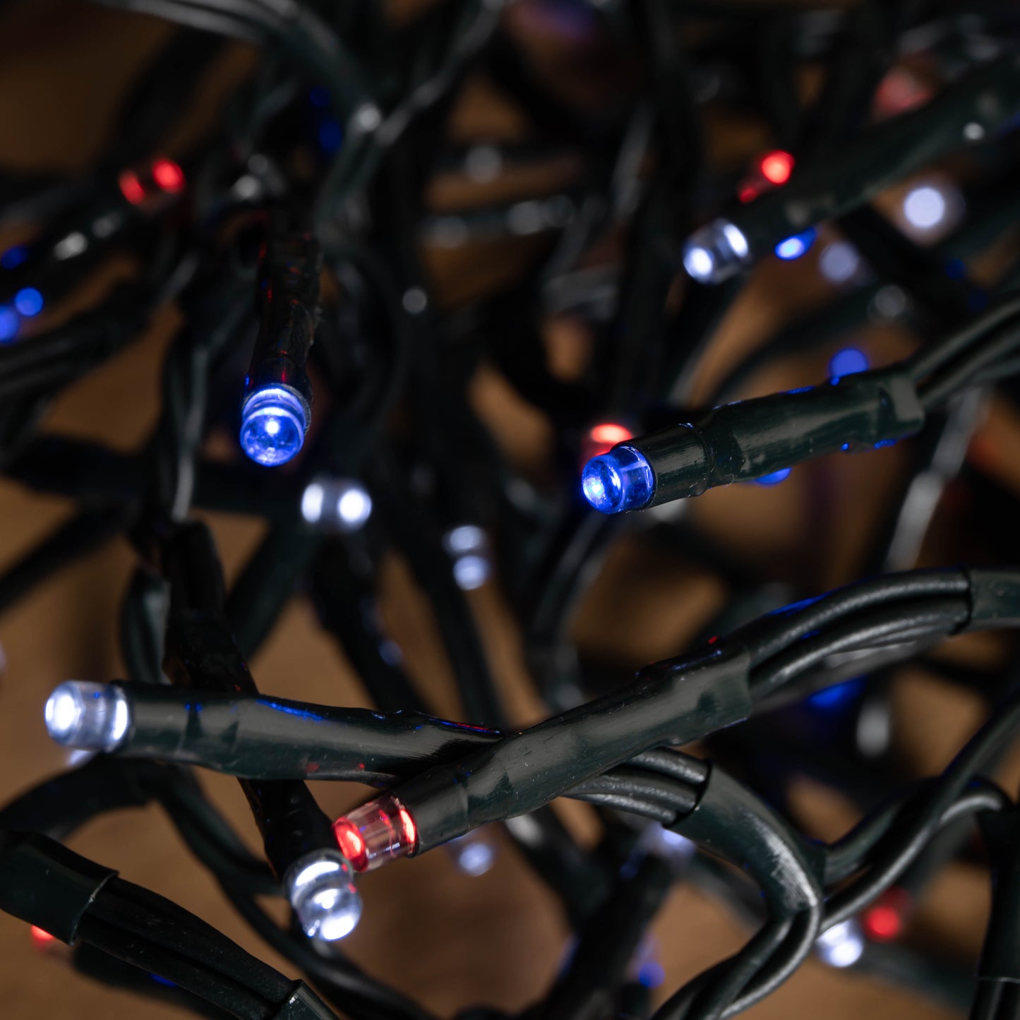12.5m 500 LED TreeBrights Christmas String Lights with Timer in Blue, White & Red