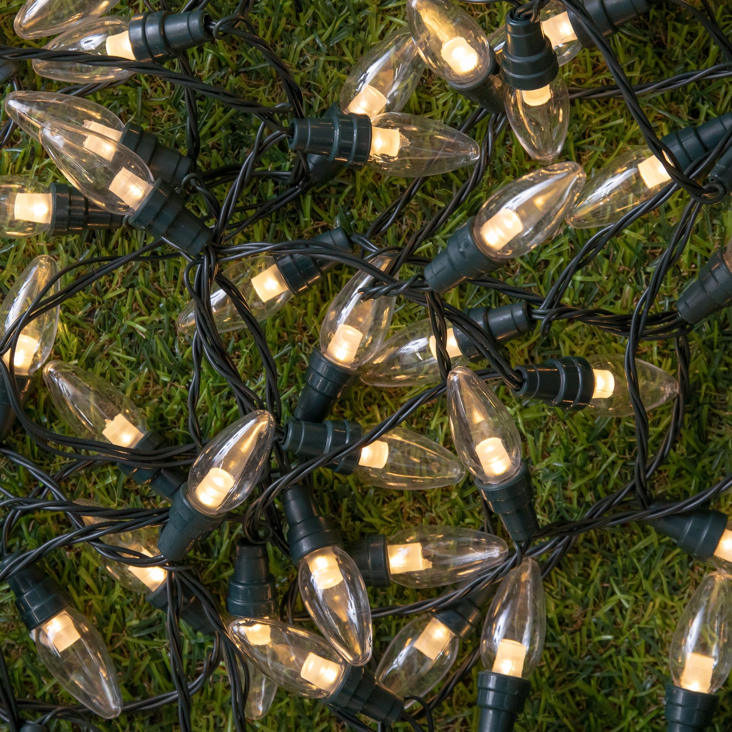 11.9m 120 LED Multi-Action Christmas String Lights C6 Bulbs in Warm White