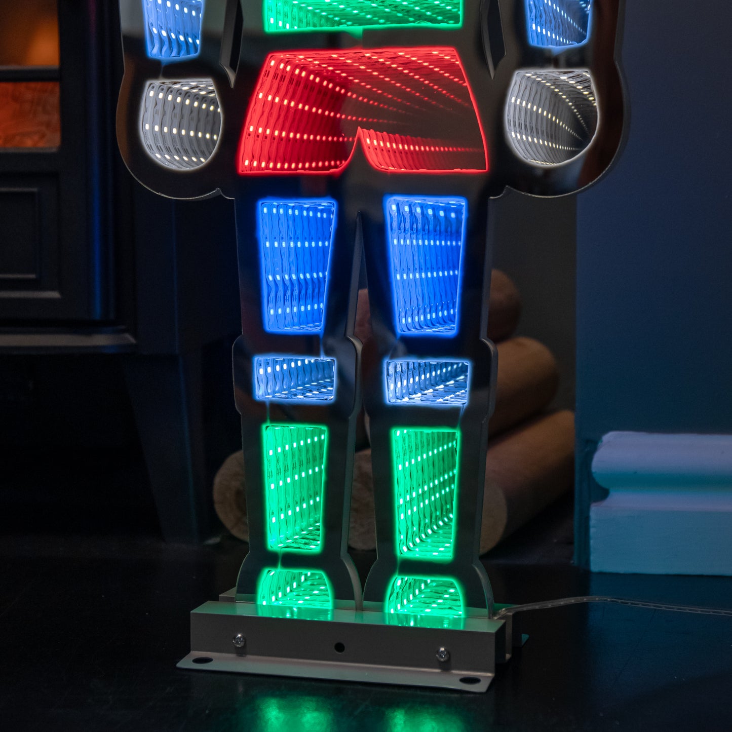 74cm LED Infinity Light Nutcracker - Red, Blue & Green