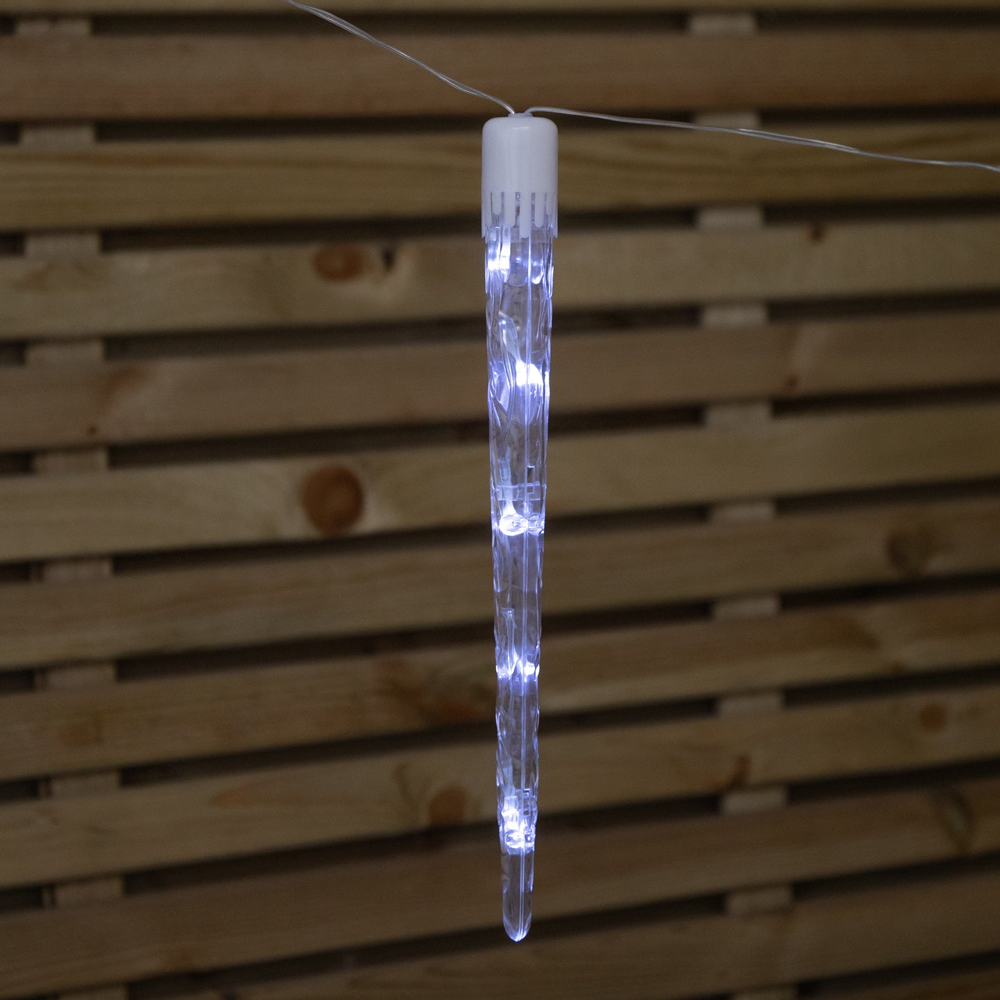 2.7m Set of 10 Battery Operated In-Lit Christmas Icicle Lights with 40 Cool White LEDs