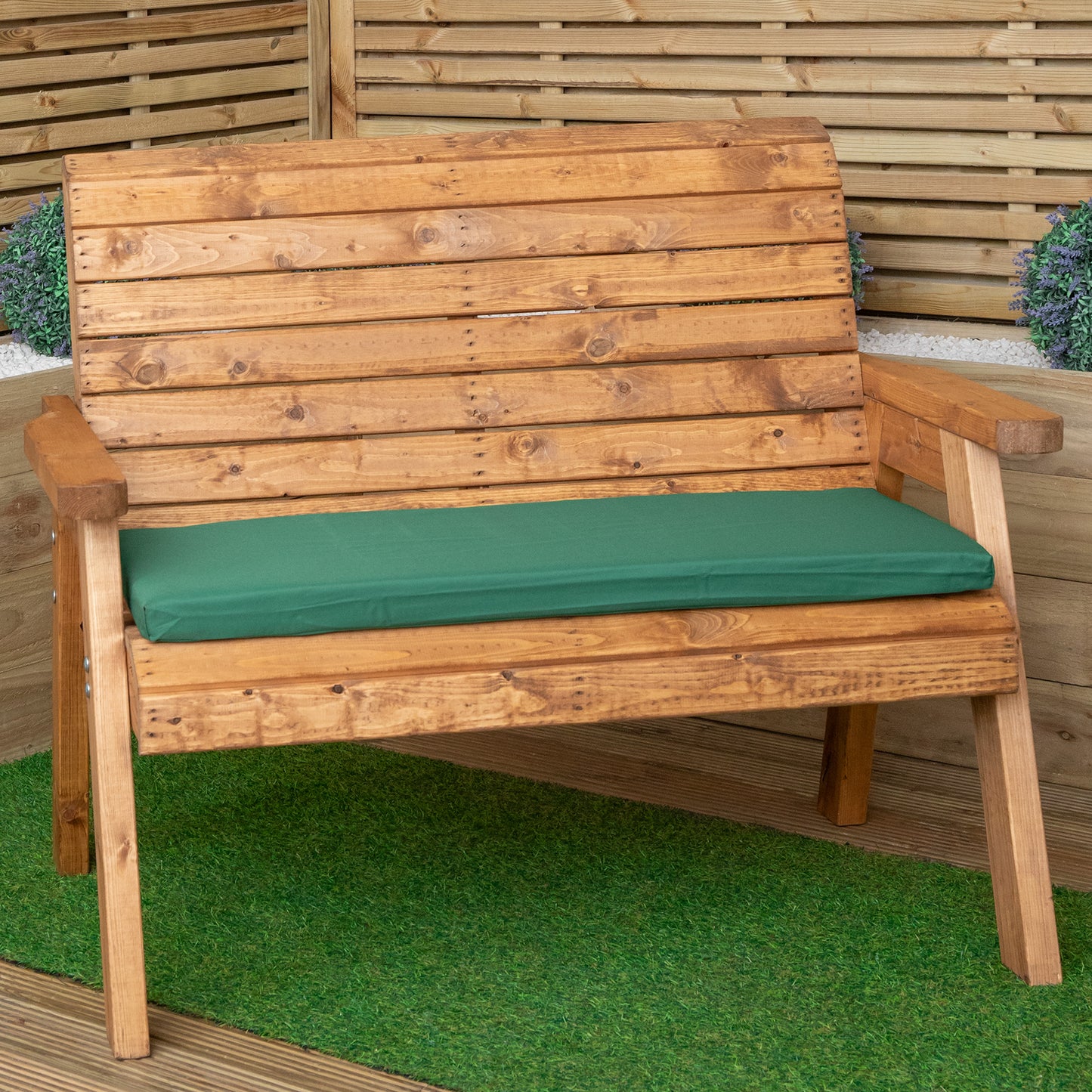 99 x 41cm Cushion Base for 2 Seater Wooden Garden Bench in Green