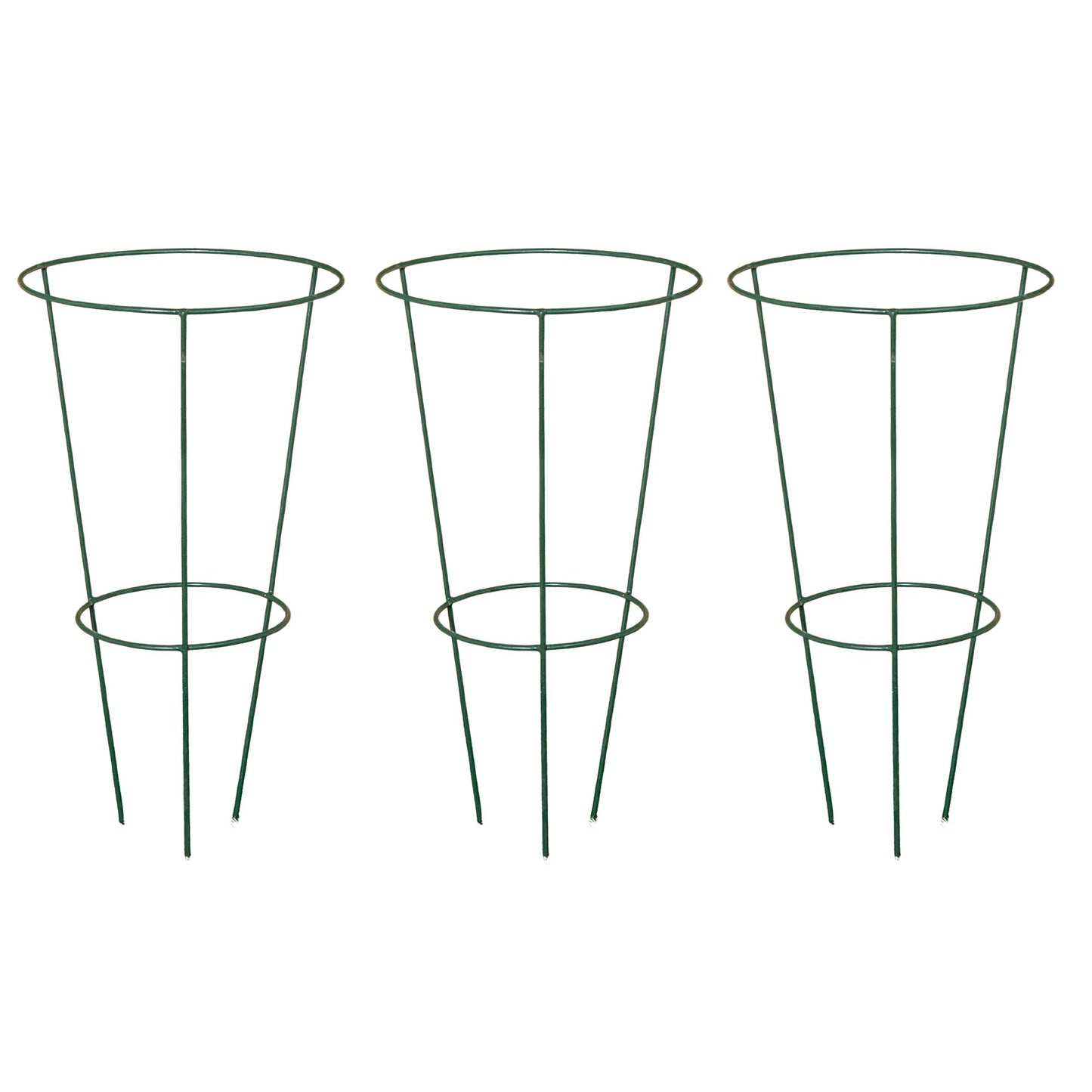 Pack of 3 Tom Chambers Urban Green Conical Garden Plant Support Ring 30cm - Medium