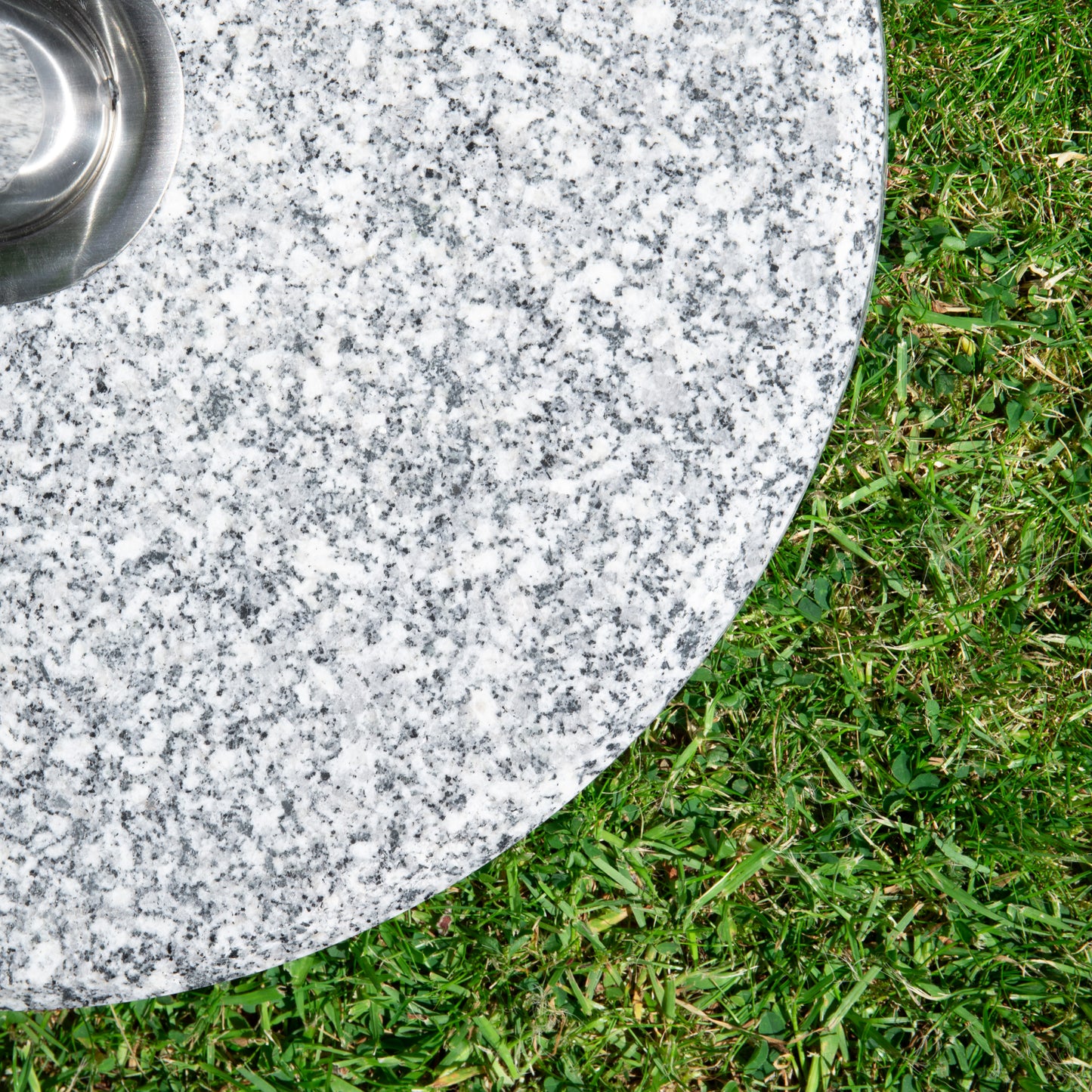 25kg Round Granite Garden Parasol Umbrella Base Weight Stainless Steel Pole
