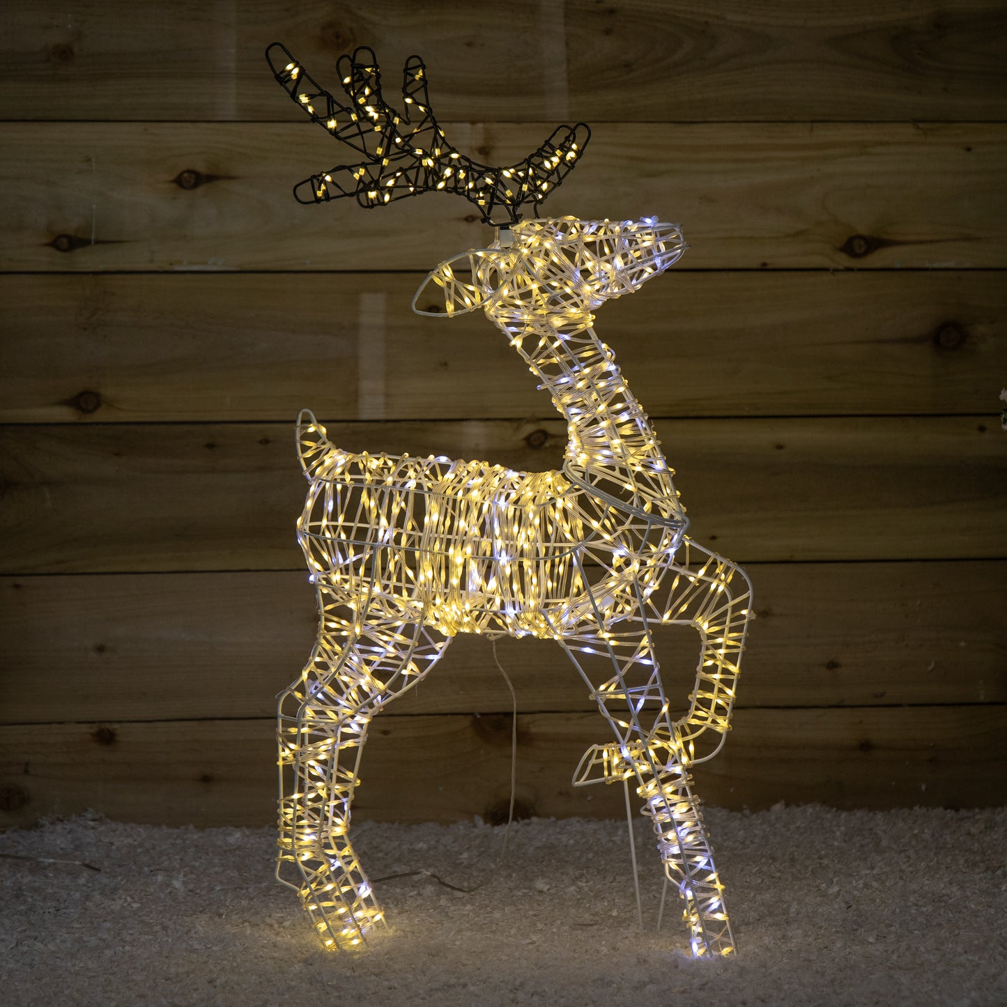 80cm Light up FlexiBrights Christmas Reindeer with 950 White and Warm White LEDs