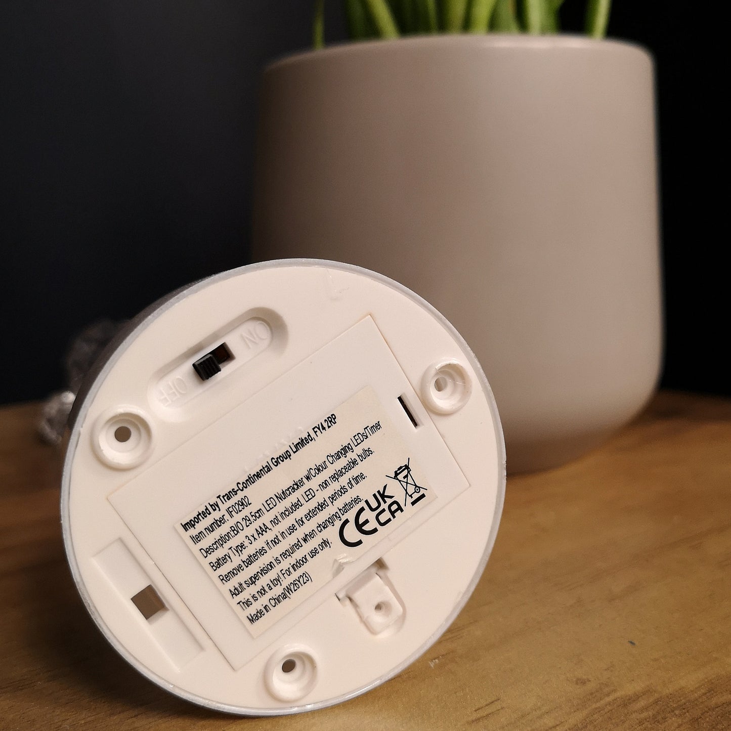 30cm Clear Acrylic Light up Christmas Nutcracker Decoration with Colour Changing LEDs