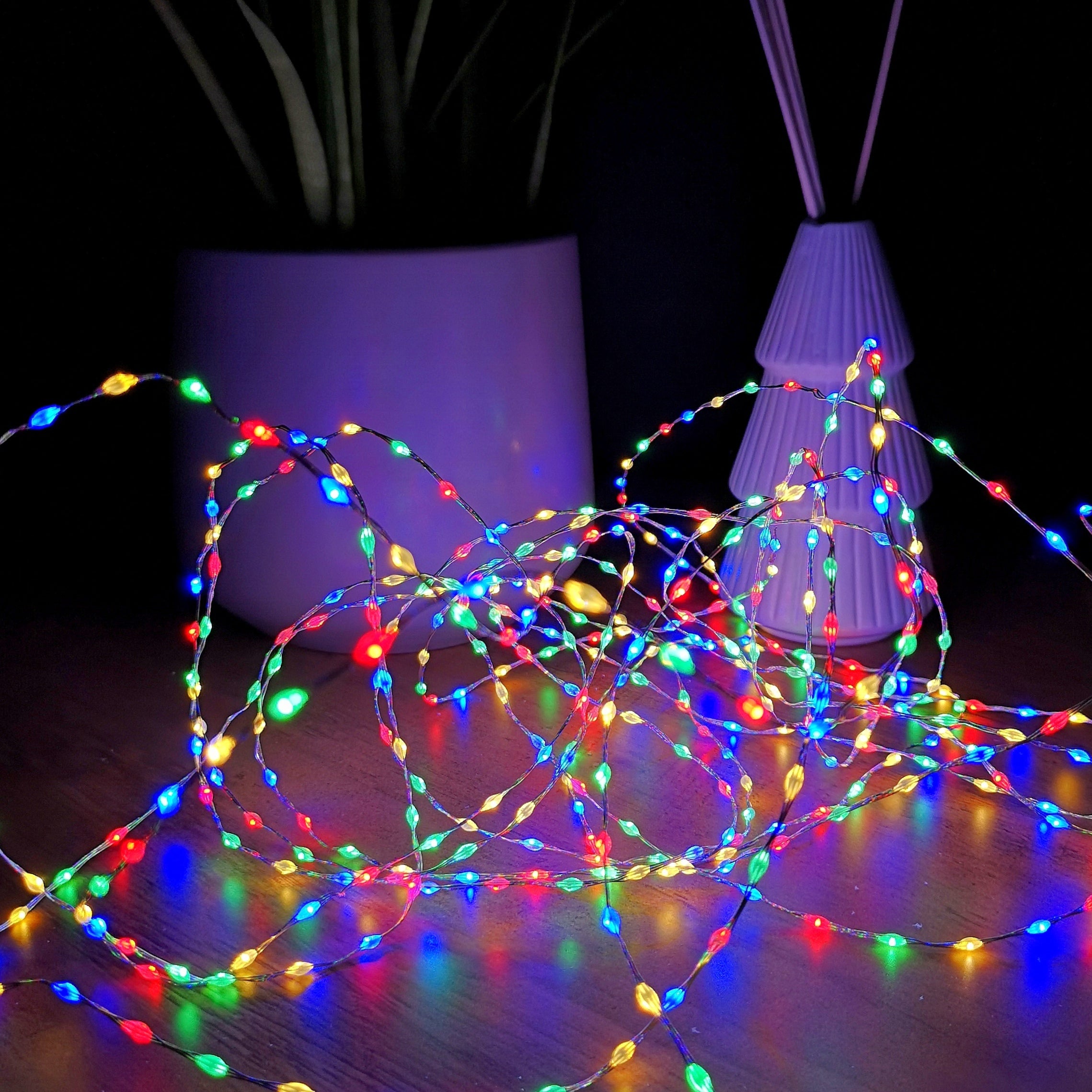 9.6m Compact MicroBrights Christmas Lights with 600 LEDs in Multi-coloured