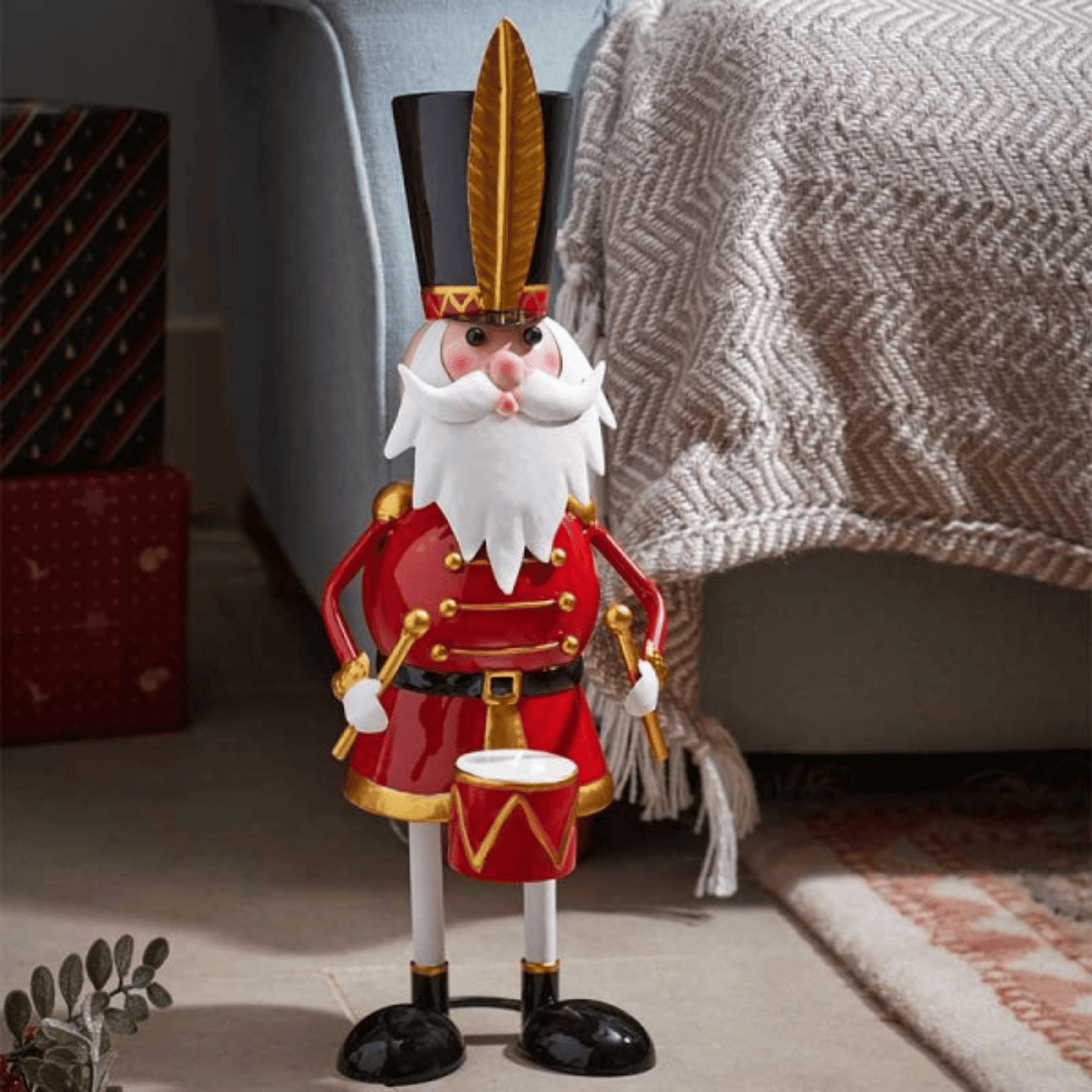 44cm Hand Painted Metal Christmas Captain Santa Decoration