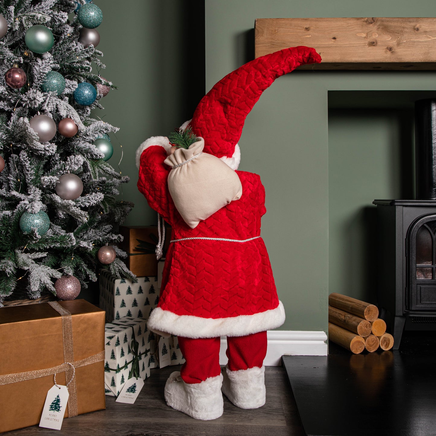 80cm Red Standing Mega Papa Noel Santa Claus Indoor Decoration