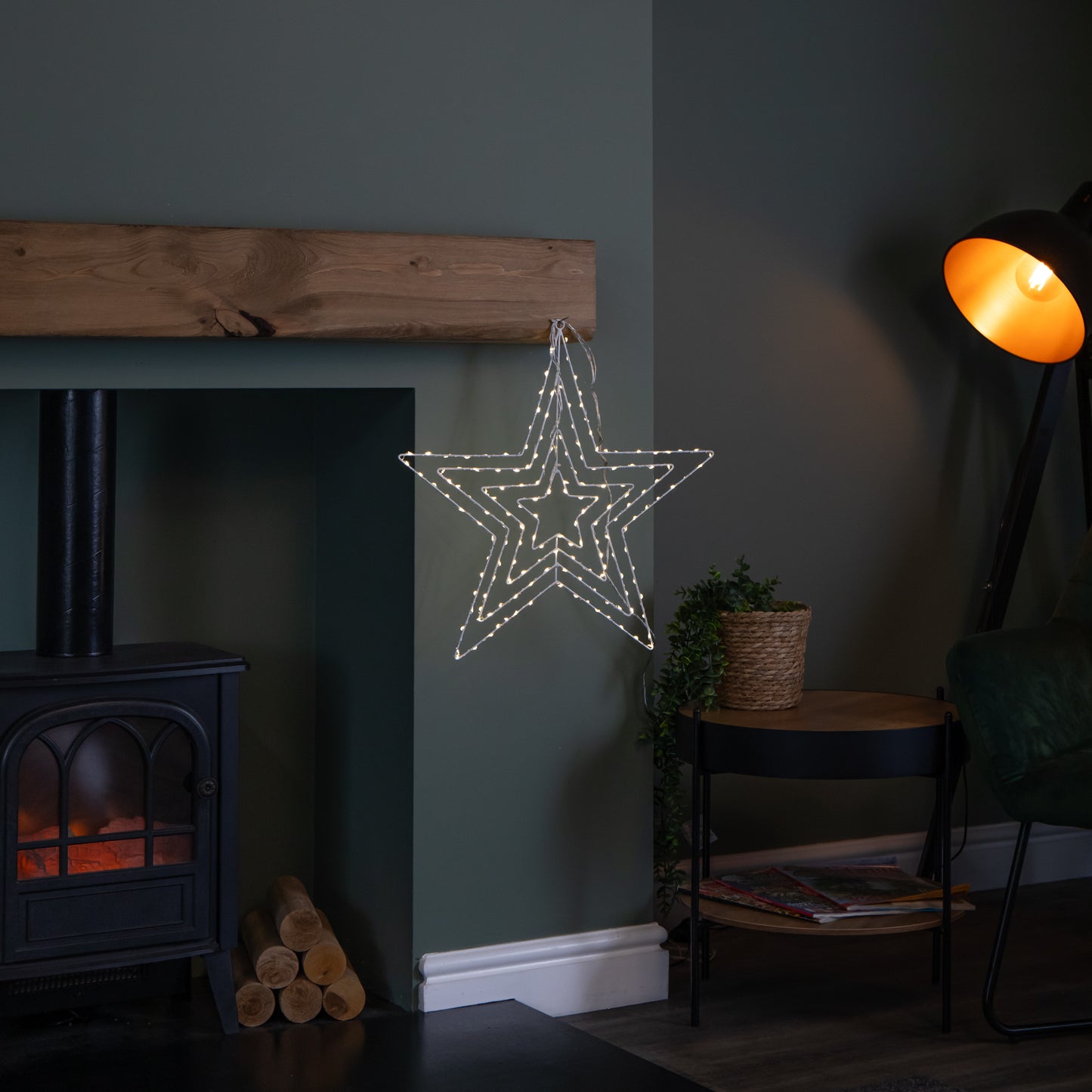 50 x 50cm Light up 4 Layered Christmas Star with 165 Warm White LEDs