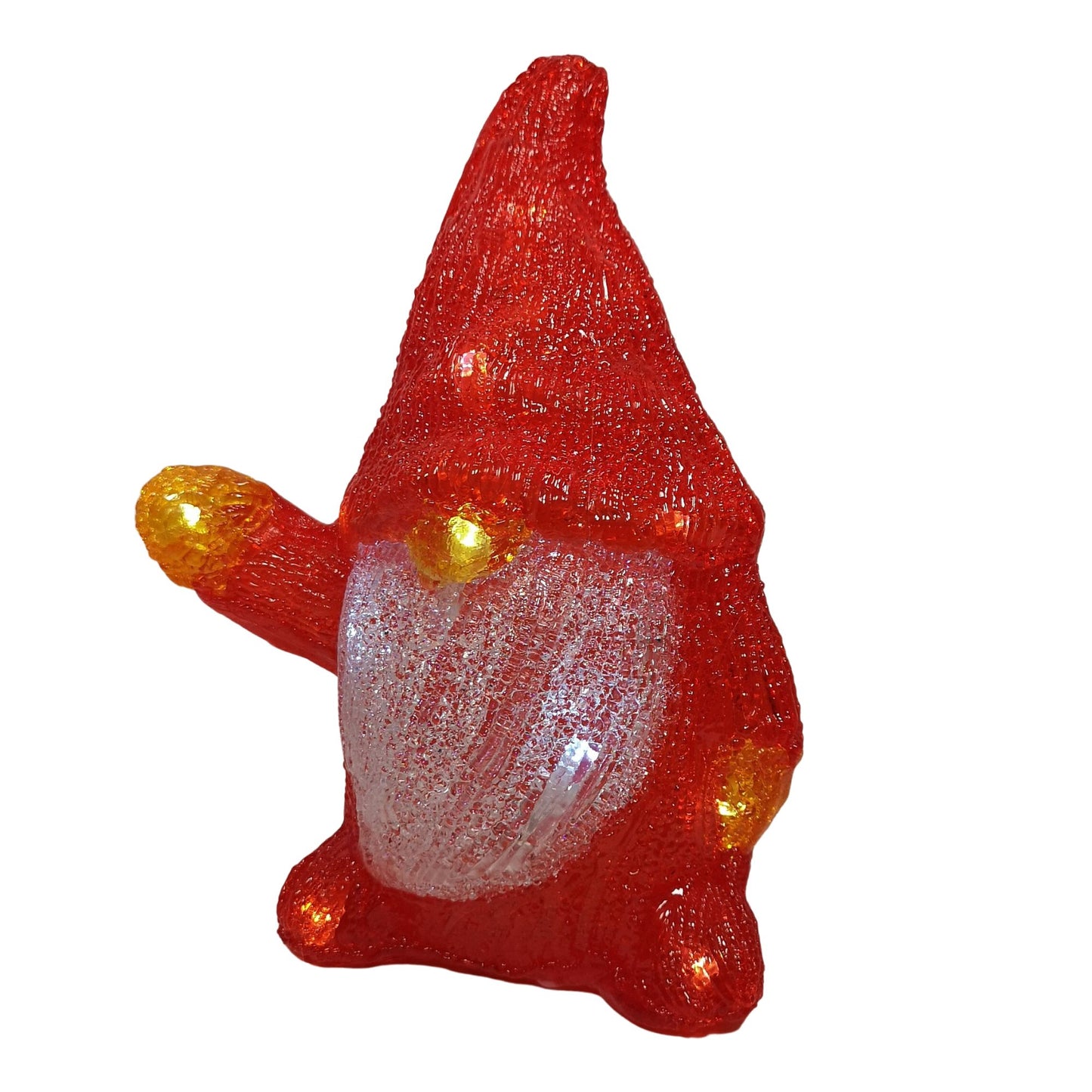 23cm Battery Operated Light up Acrylic Christmas Gonk with LEDs in Red