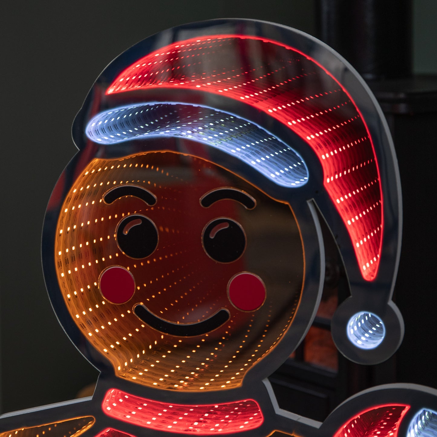 60cm Light up Gingerbread Man Infinity Christmas Decoration with LEDs