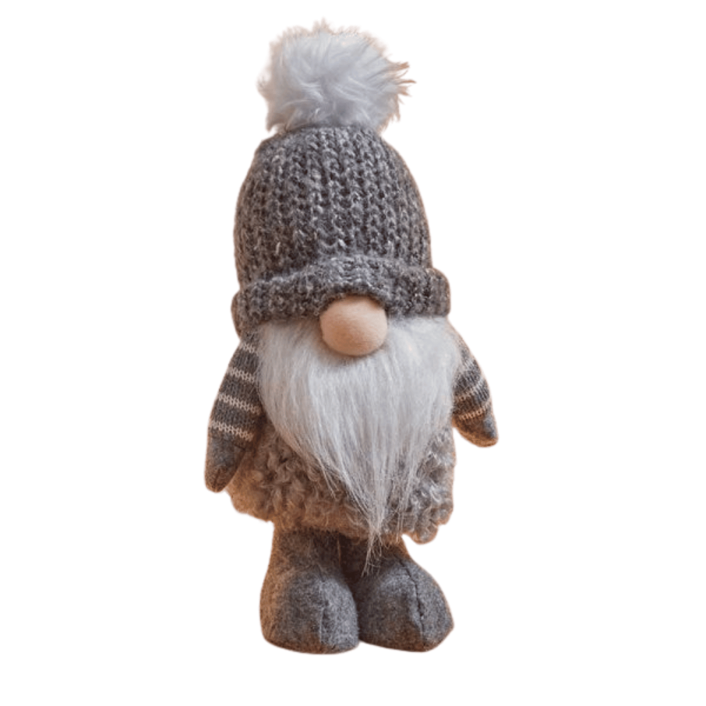 30cm Grey Gonk with Bobbly Hat Christmas Decoration
