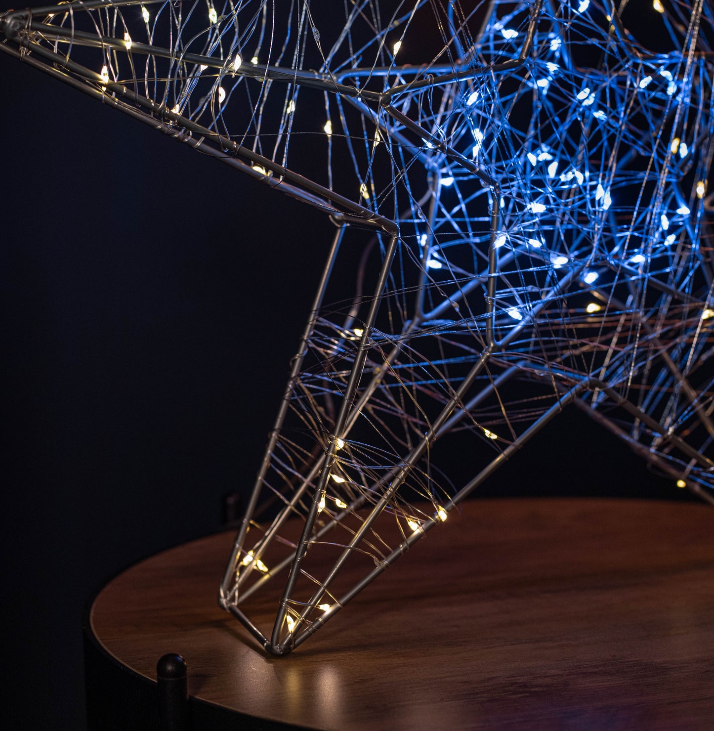 55cm Light up Double Star Silhouette Christmas Decoration with 240 Cool & Warm White LEDs