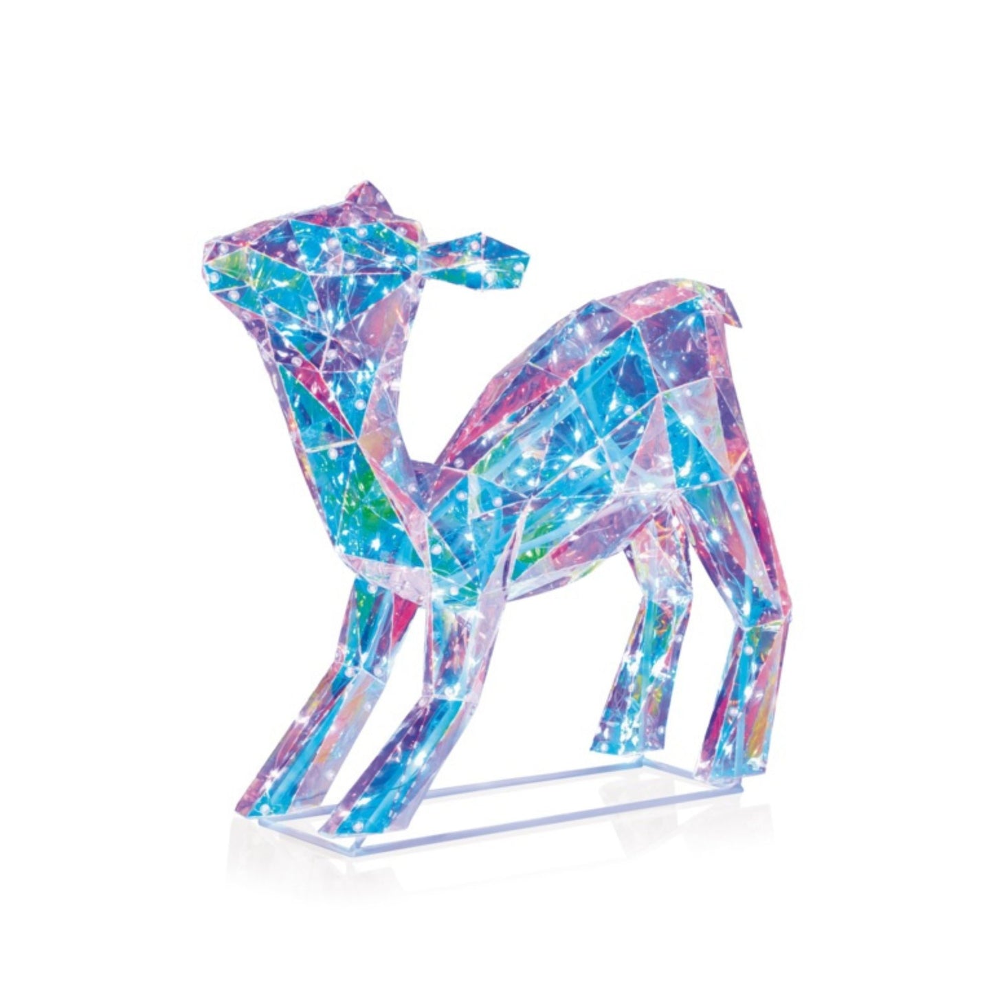 Factory Seconds: 40cm Light up Standing Iridescent DreamLights Christmas Fawn with 100 White LEDs