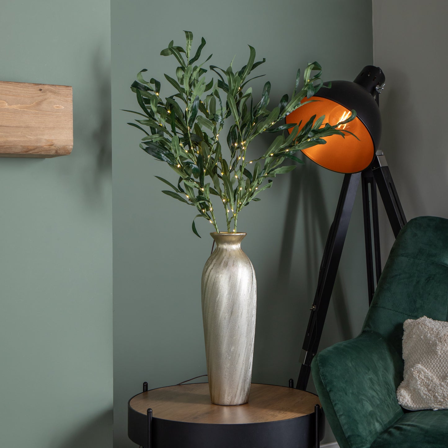 90cm Set of 3 Light up Christmas Mistletoe Twigs with 90 Warm White LEDs (Twigs only)