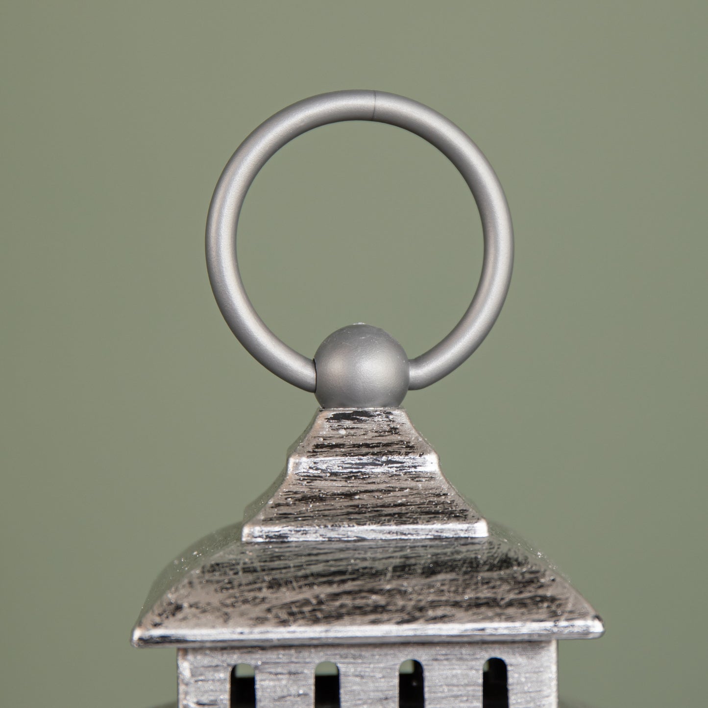 24cm Antique Trapezoid Lantern Glitter Water Spinner with Snowman Christmas Decoration