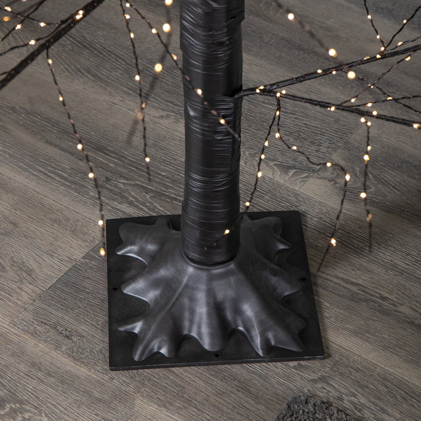 7ft (2.10m) Tall Light up Black Micro Dot Christmas Tree with 1600 Warm White LEDs