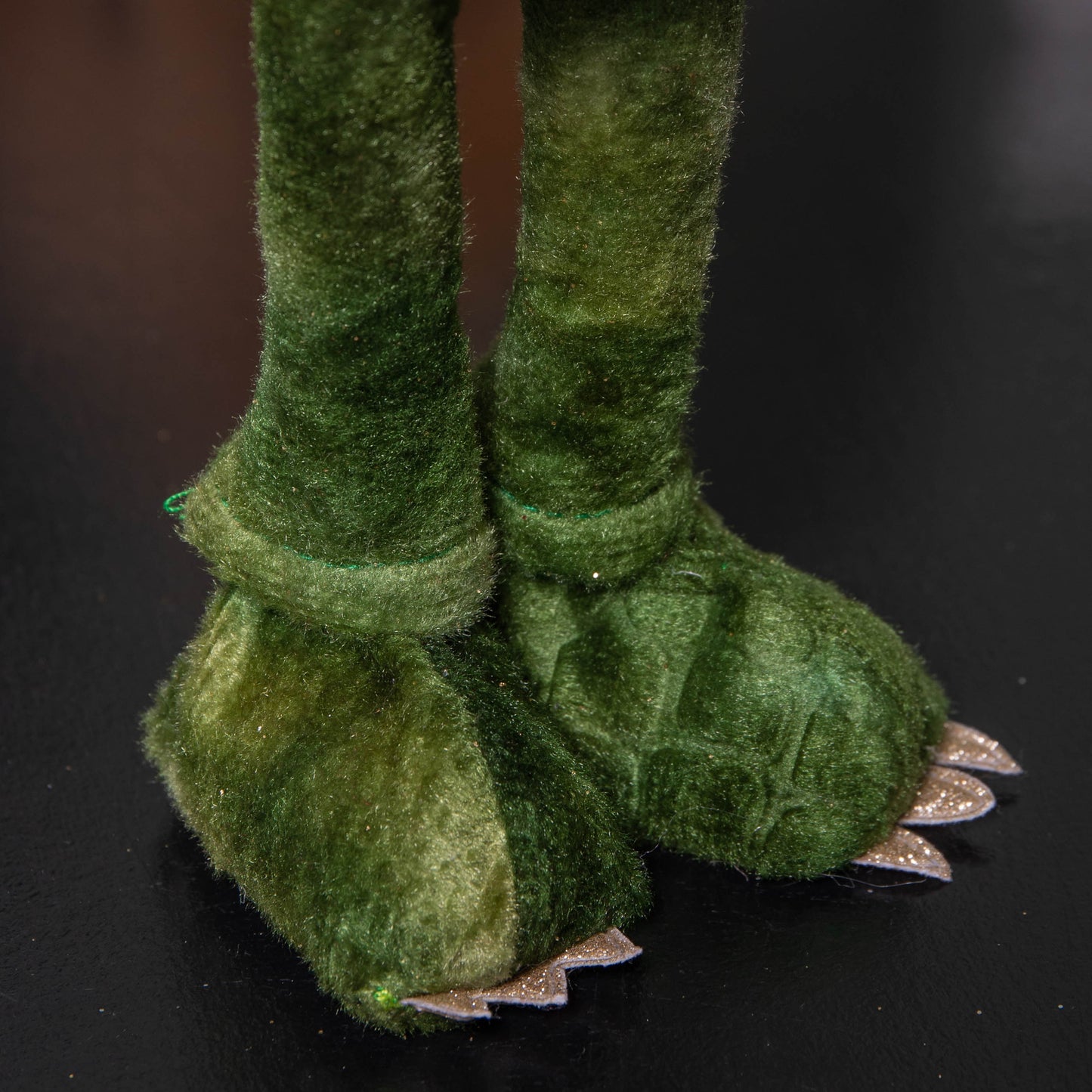 37cm Green Standing Christmas Dinosaur with Santa Hat