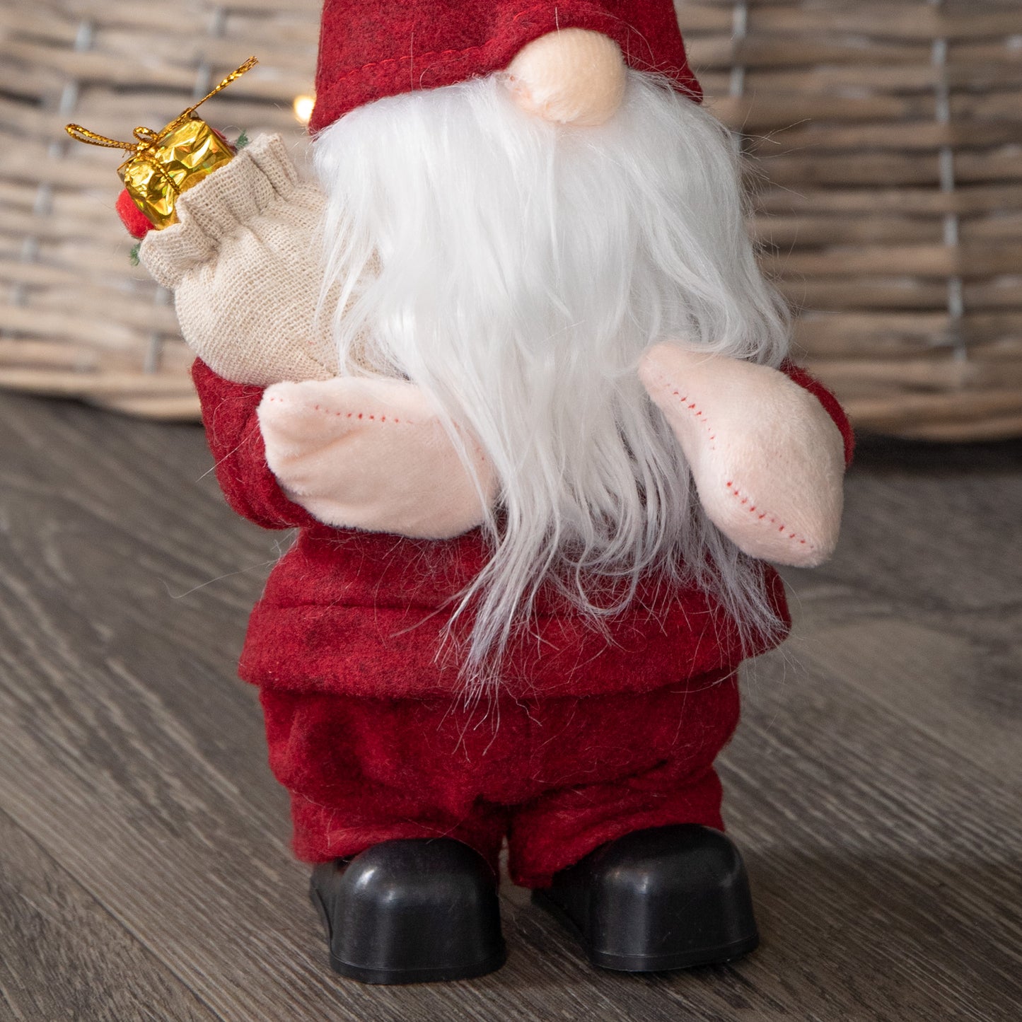 28cm Battery Operated Musical Walking Christmas Gonk Decoration in Red