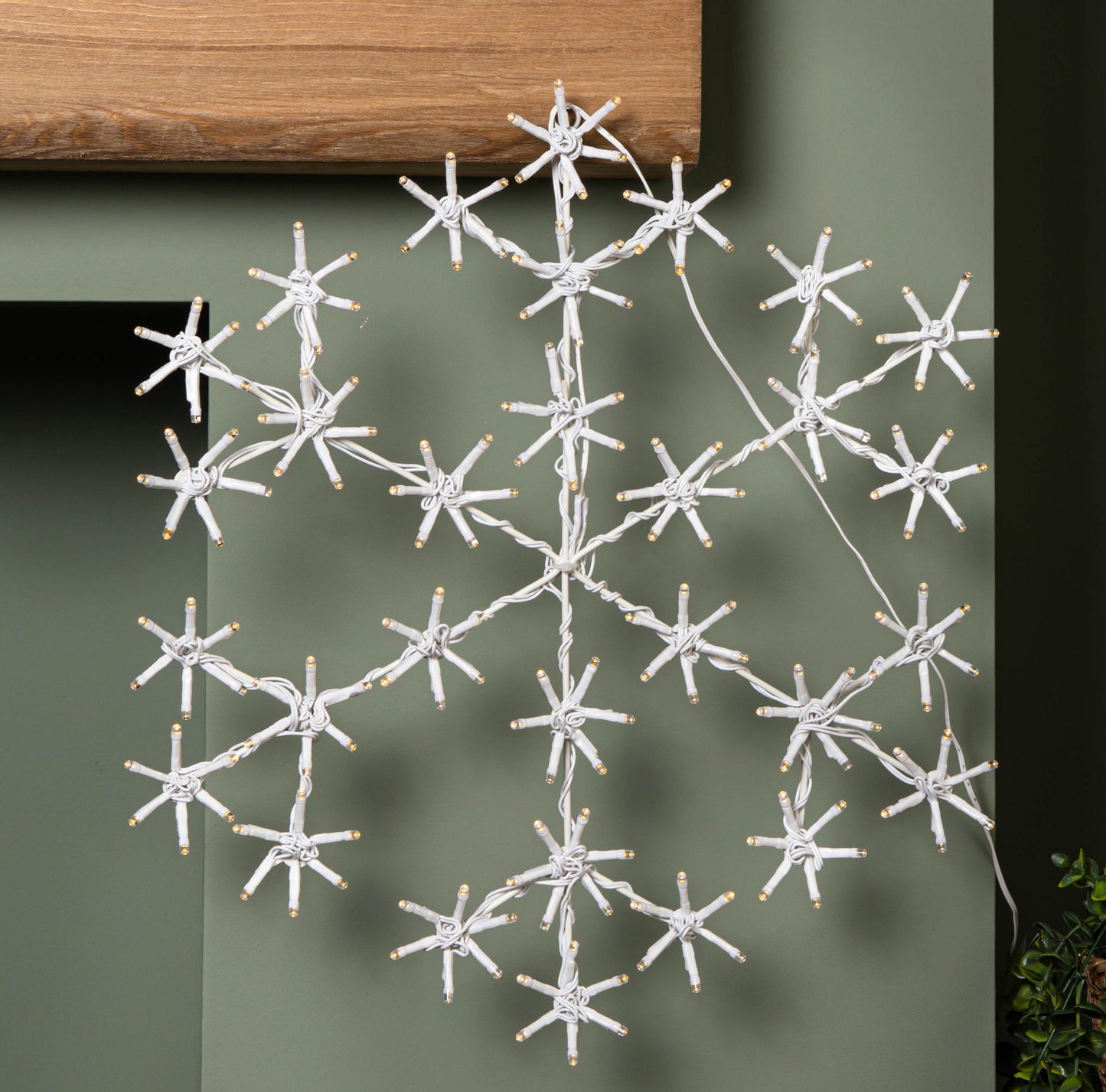 50cm Light up Hanging Christmas Snowflake with 180 Multi-Action Warm White LEDs