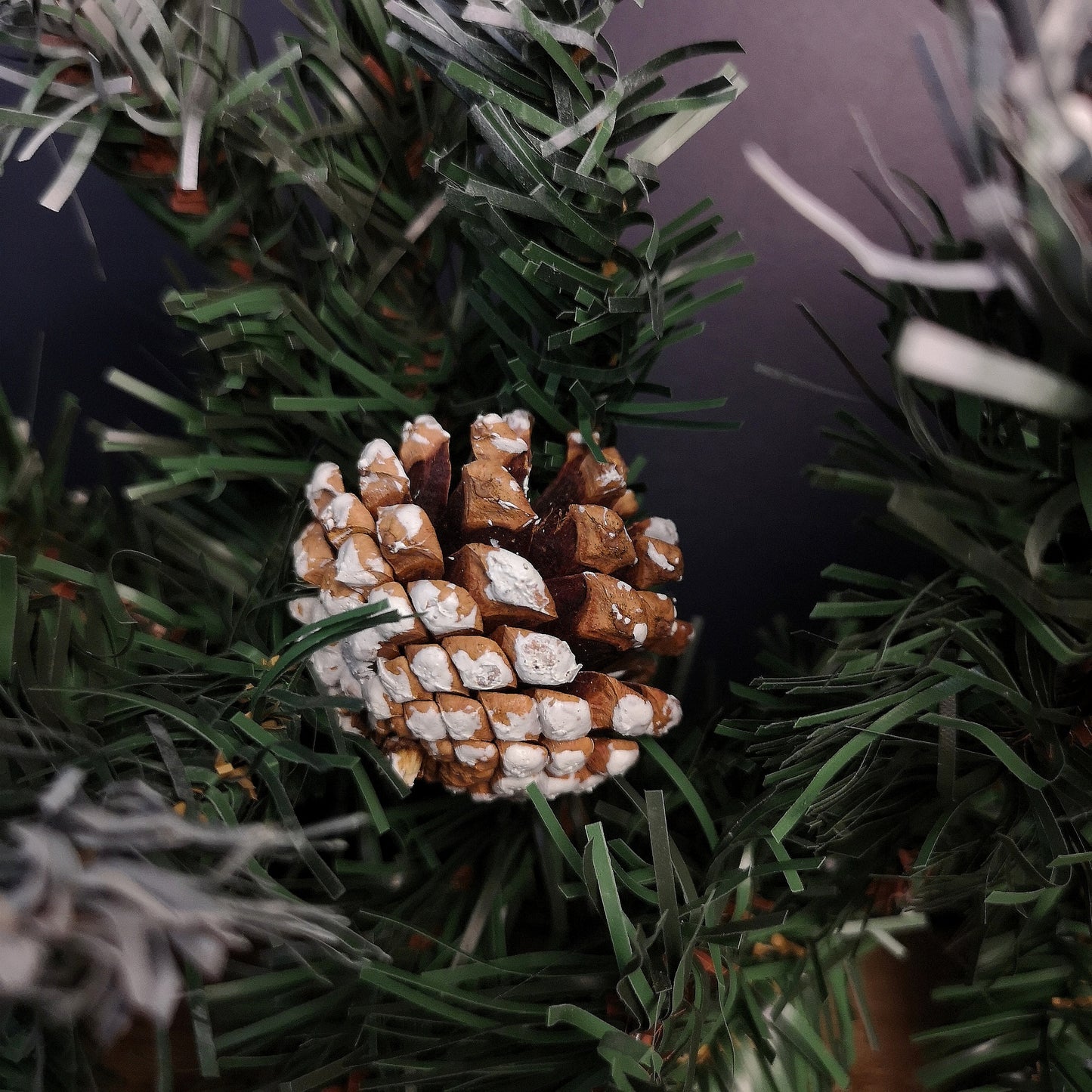 2.7m Green Mixed Needle Christmas Garland with Pine Cones and Red Berries