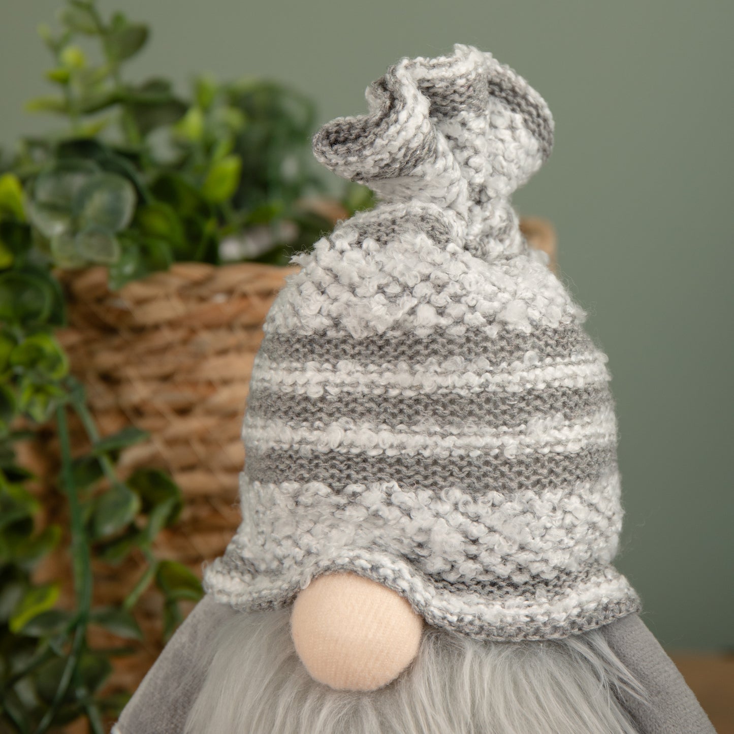 22cm Grey Plush Indoor Christmas Gonk Decoration