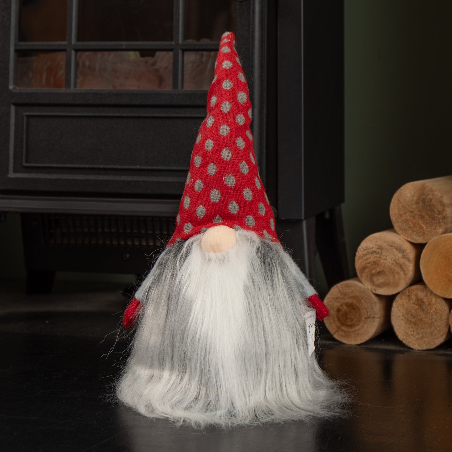 34cm Festive Gonk Cuddly Santa Indoor Christmas Plush Decoration in Polka Dot Hat