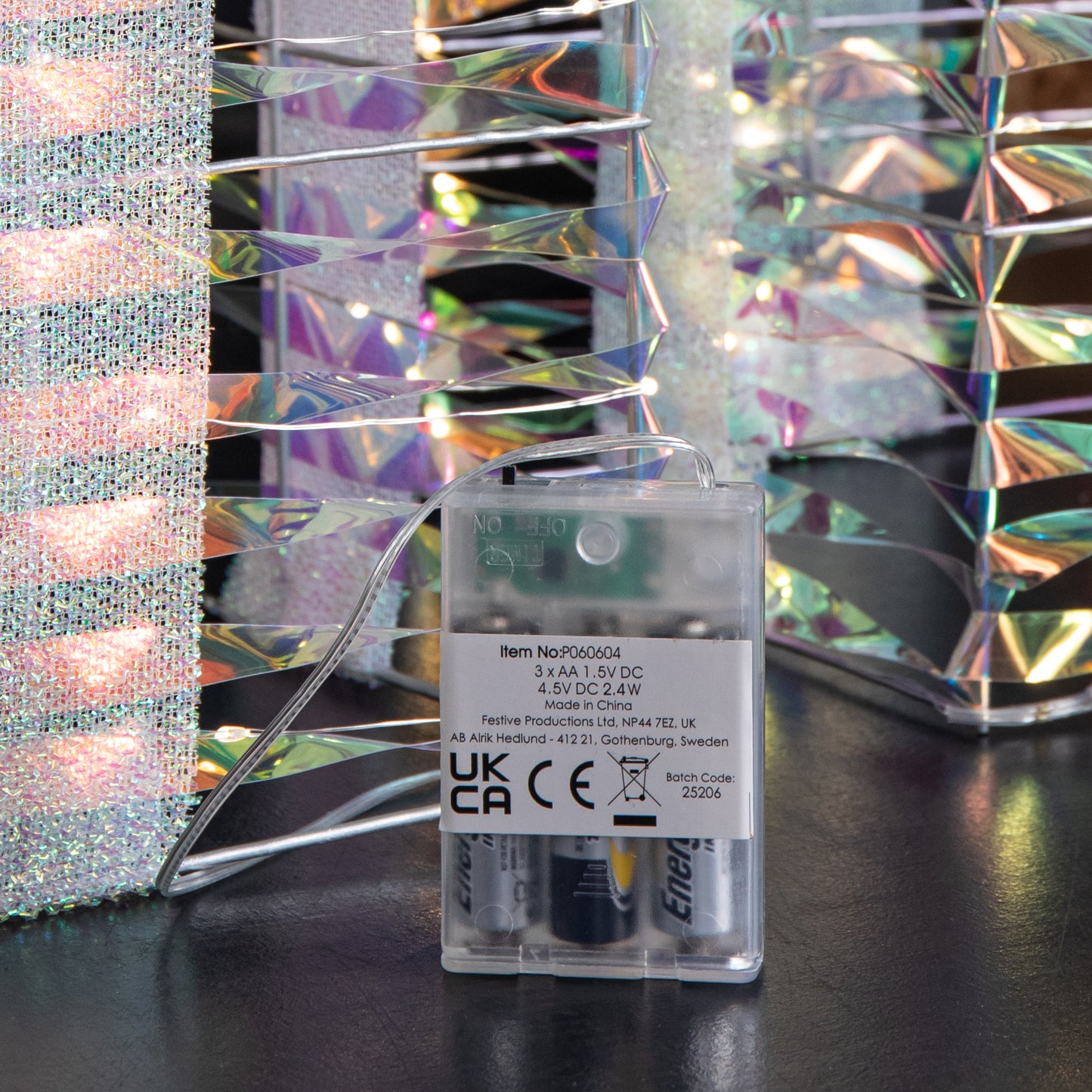 30cm Set of 3 Battery Operated Light up Star Shimmer Christmas Parcels with 90 Warm White LEDs