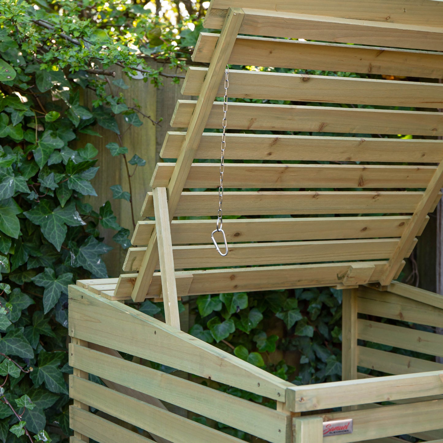 68cm x 1.2m Wooden Outdoor Garden Single Wheelie Bin Store Storage