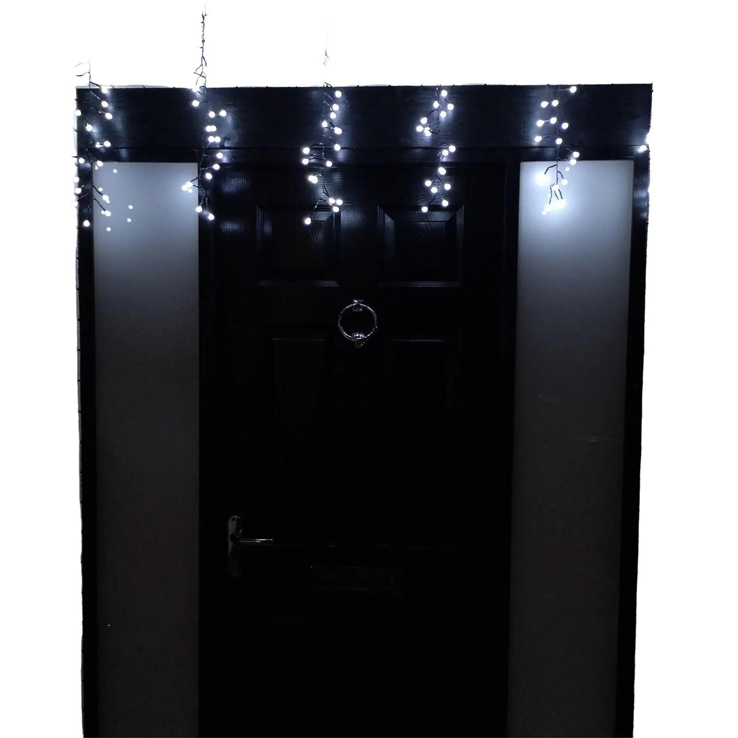 4.8m Multi Function Frosted White LED Cluster Curtain Lights Christmas Decorations with Timer