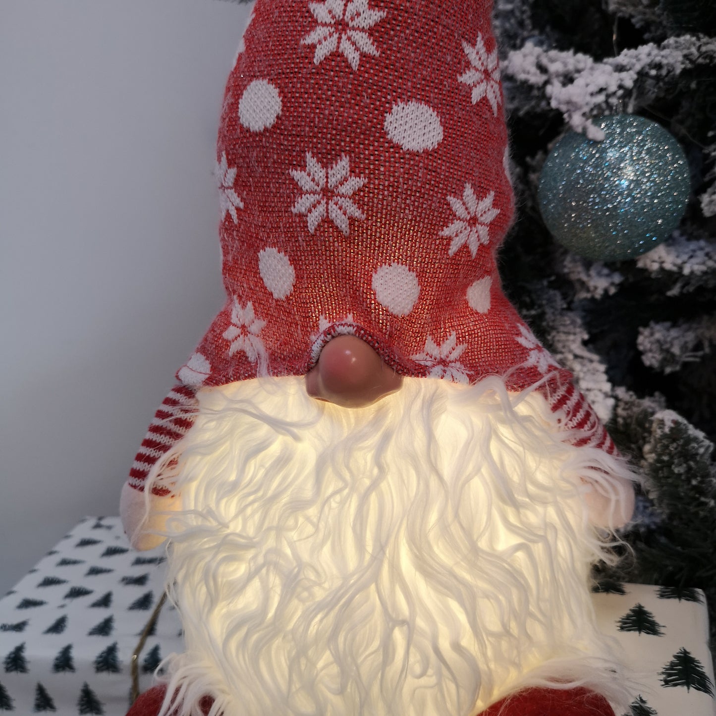 56cm Battery Operated Light Up Christmas Standing Gonk Decoration in Red