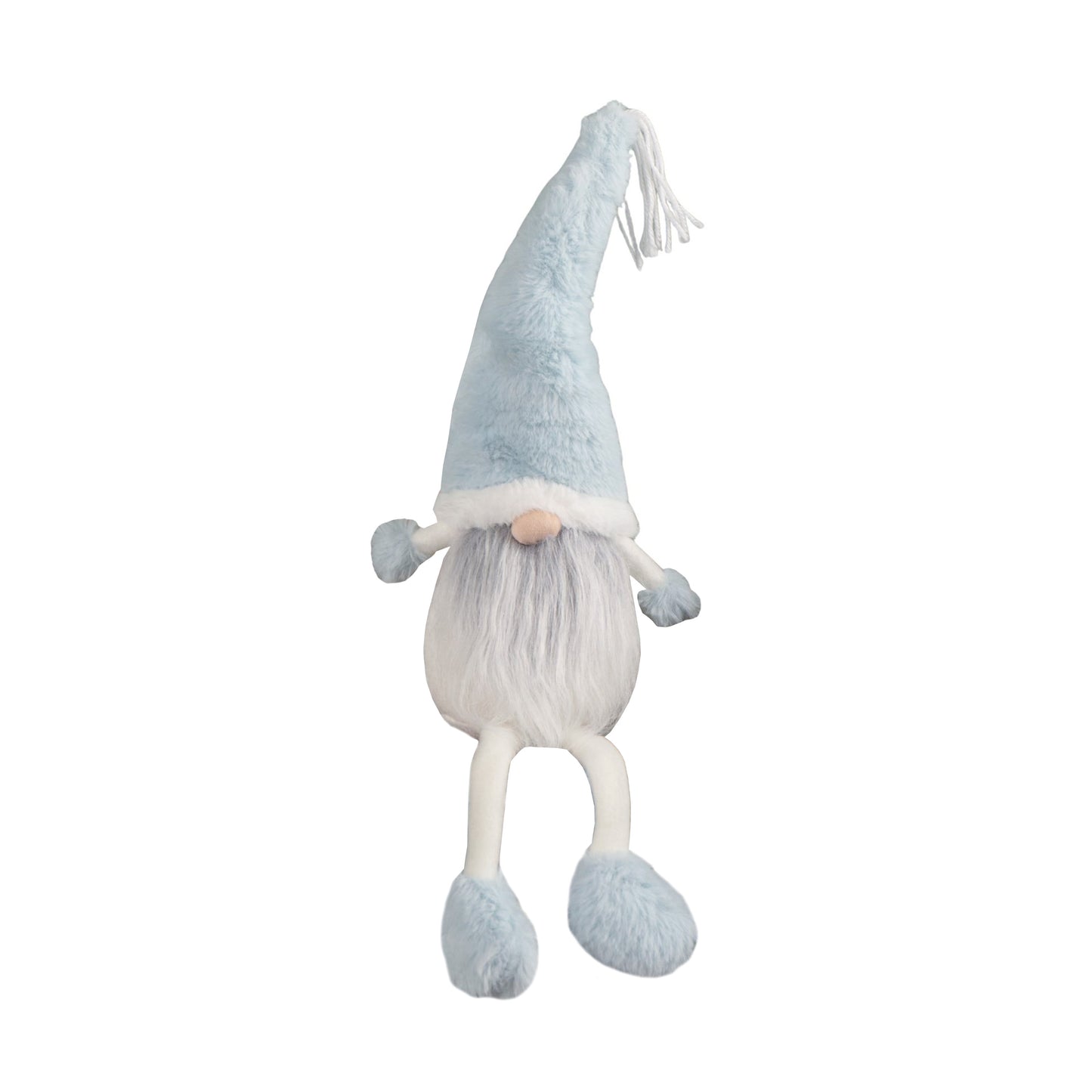 48cm Pastel Blue Plush Sitting Christmas Gonk with Dangly Legs Decoration