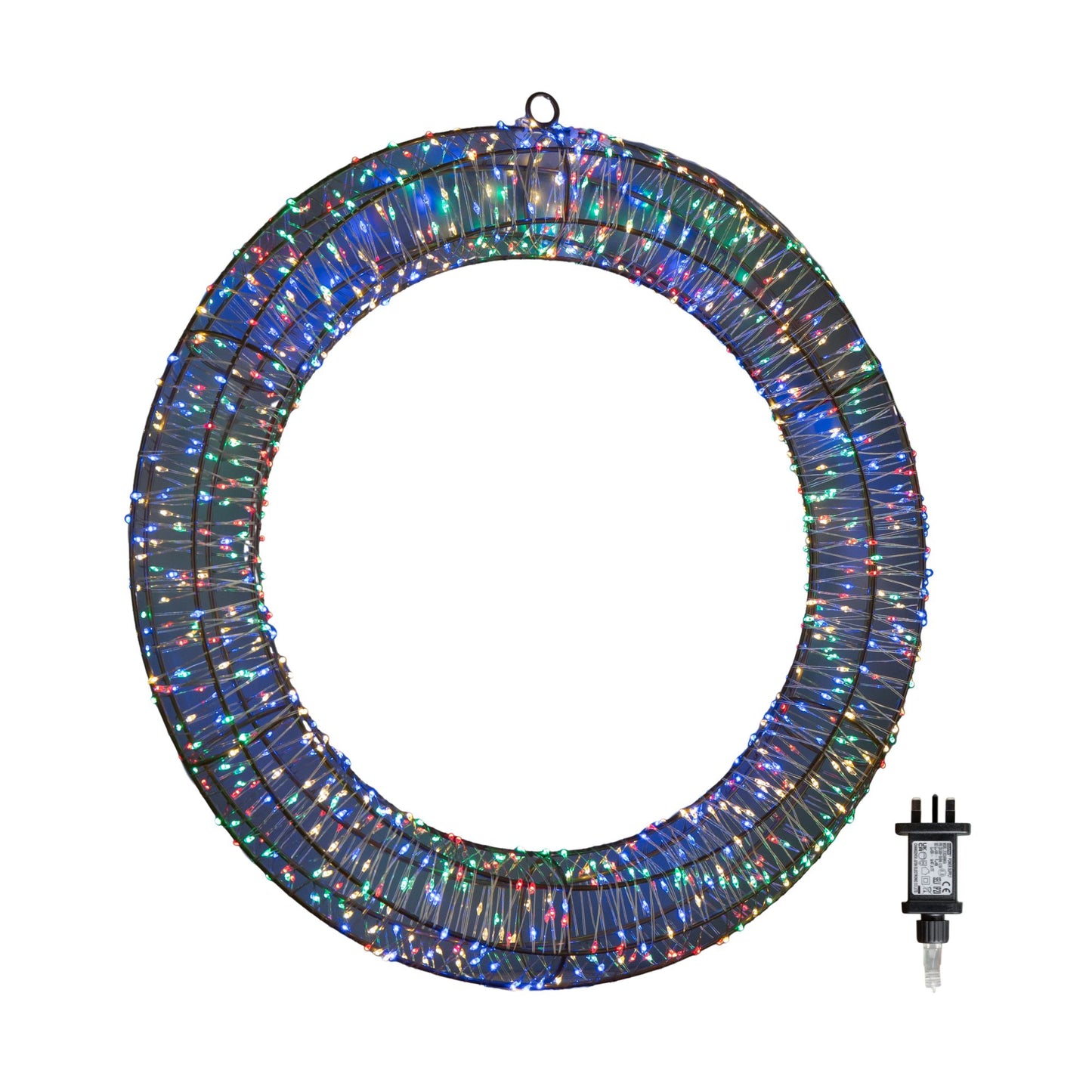 45cm Light up Christmas Wreath with 960 Multi-Coloured LEDs