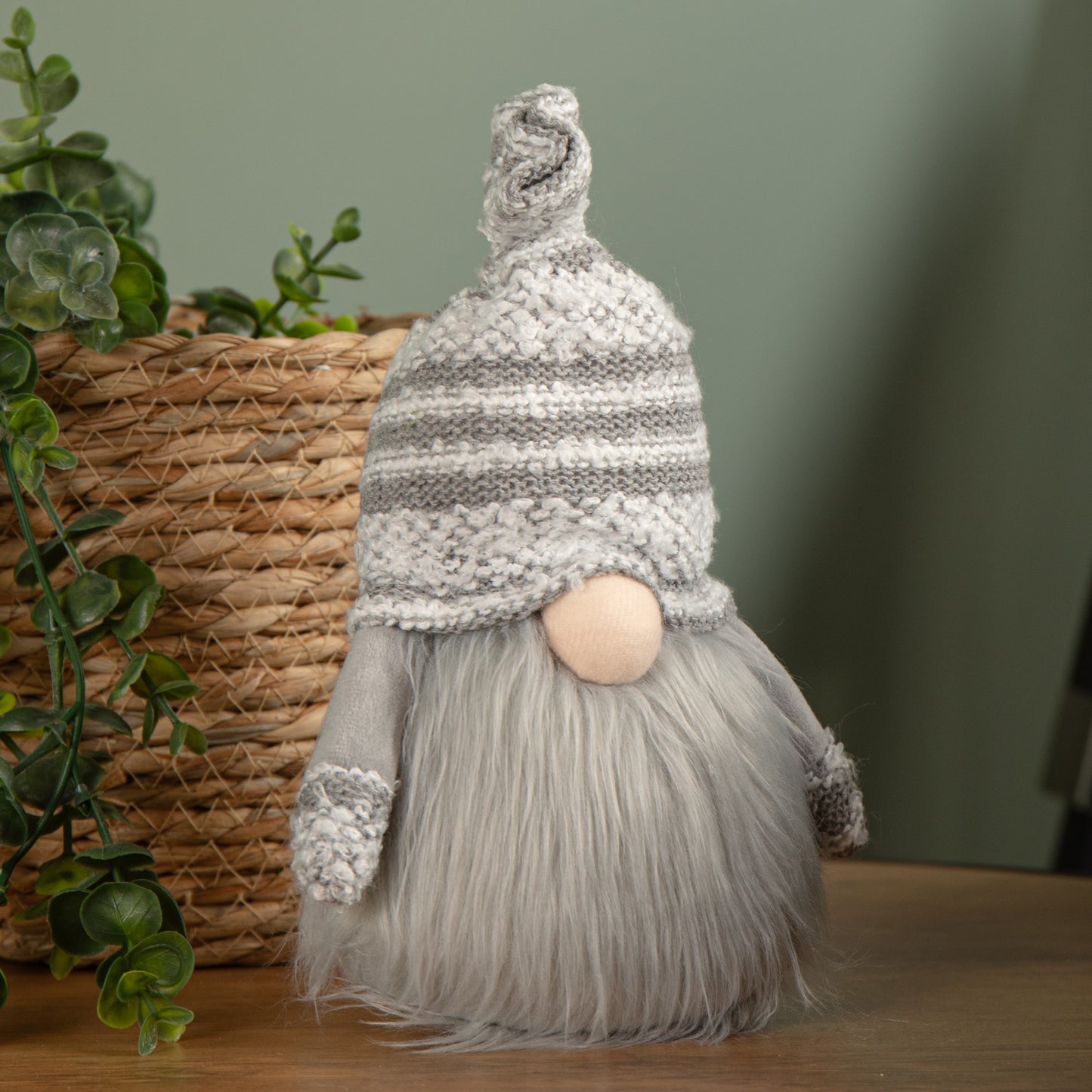 22cm Grey Plush Indoor Christmas Gonk Decoration